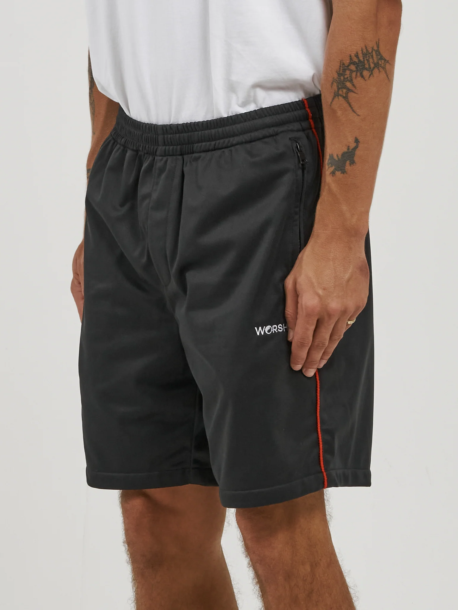 Adorned Elastic Track Short - Black - Image 2