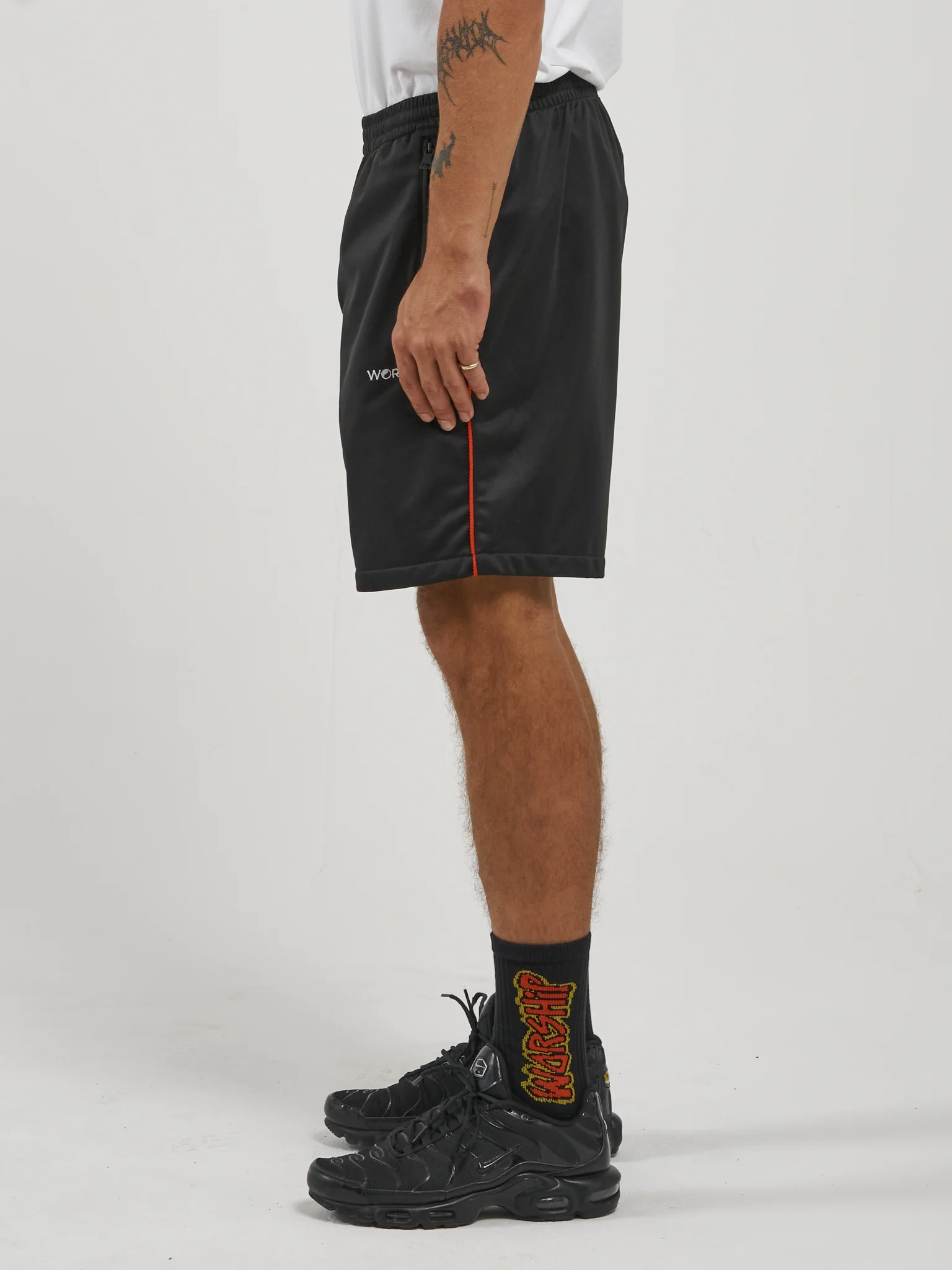 Adorned Elastic Track Short - Black - Image 3