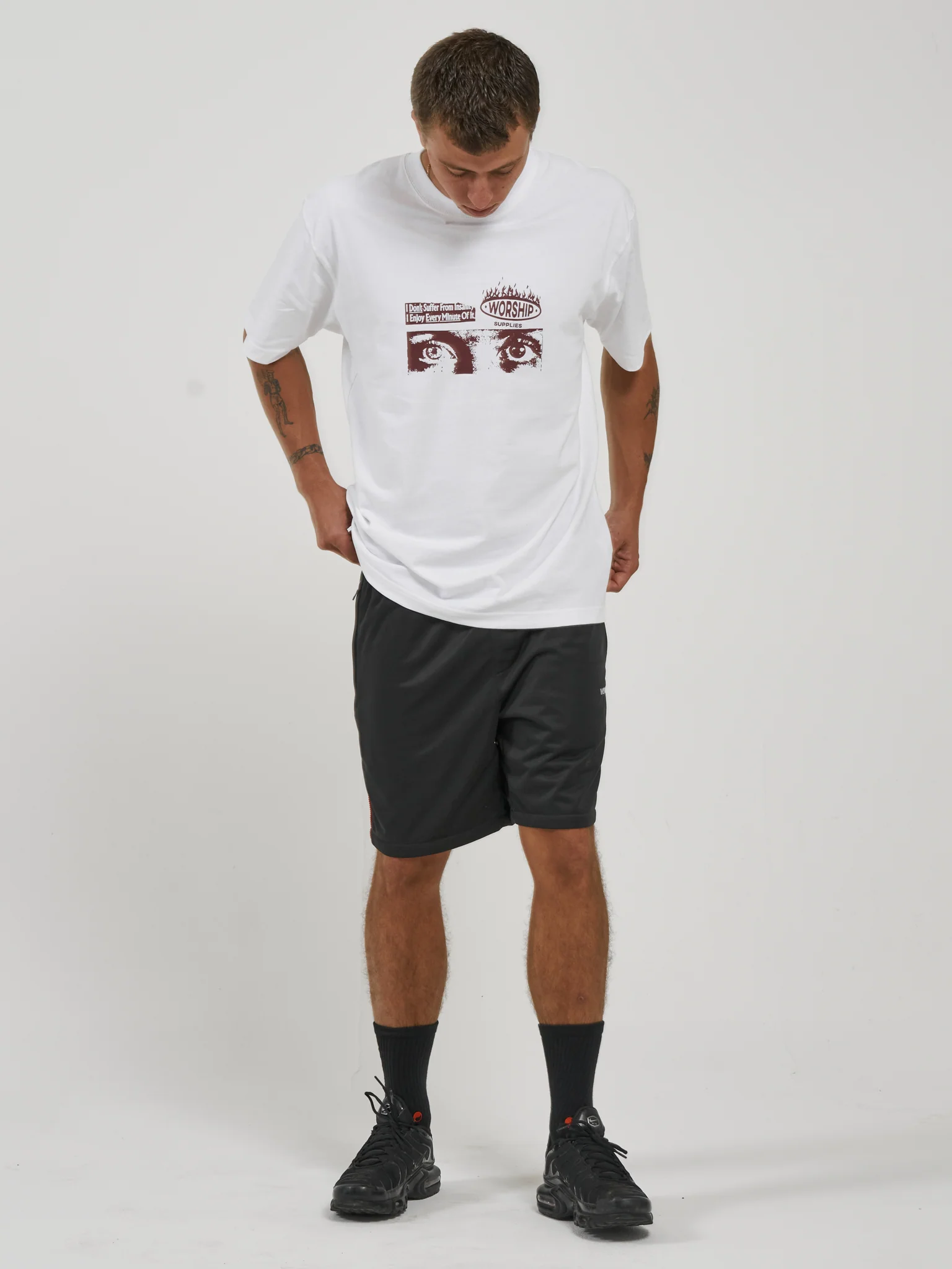 Adorned Elastic Track Short - Black - Image 6