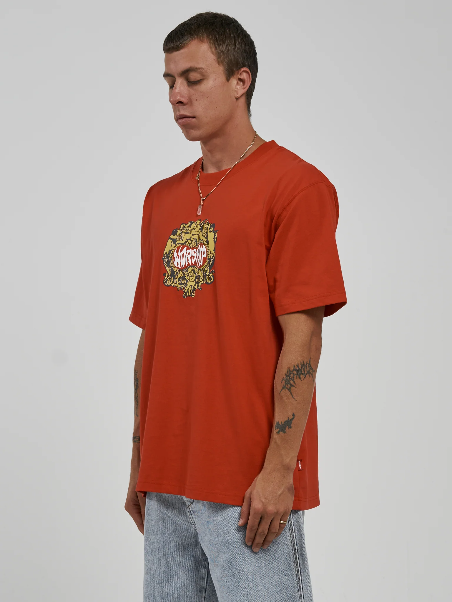Adorned Tee - Fiery Red - Image 2