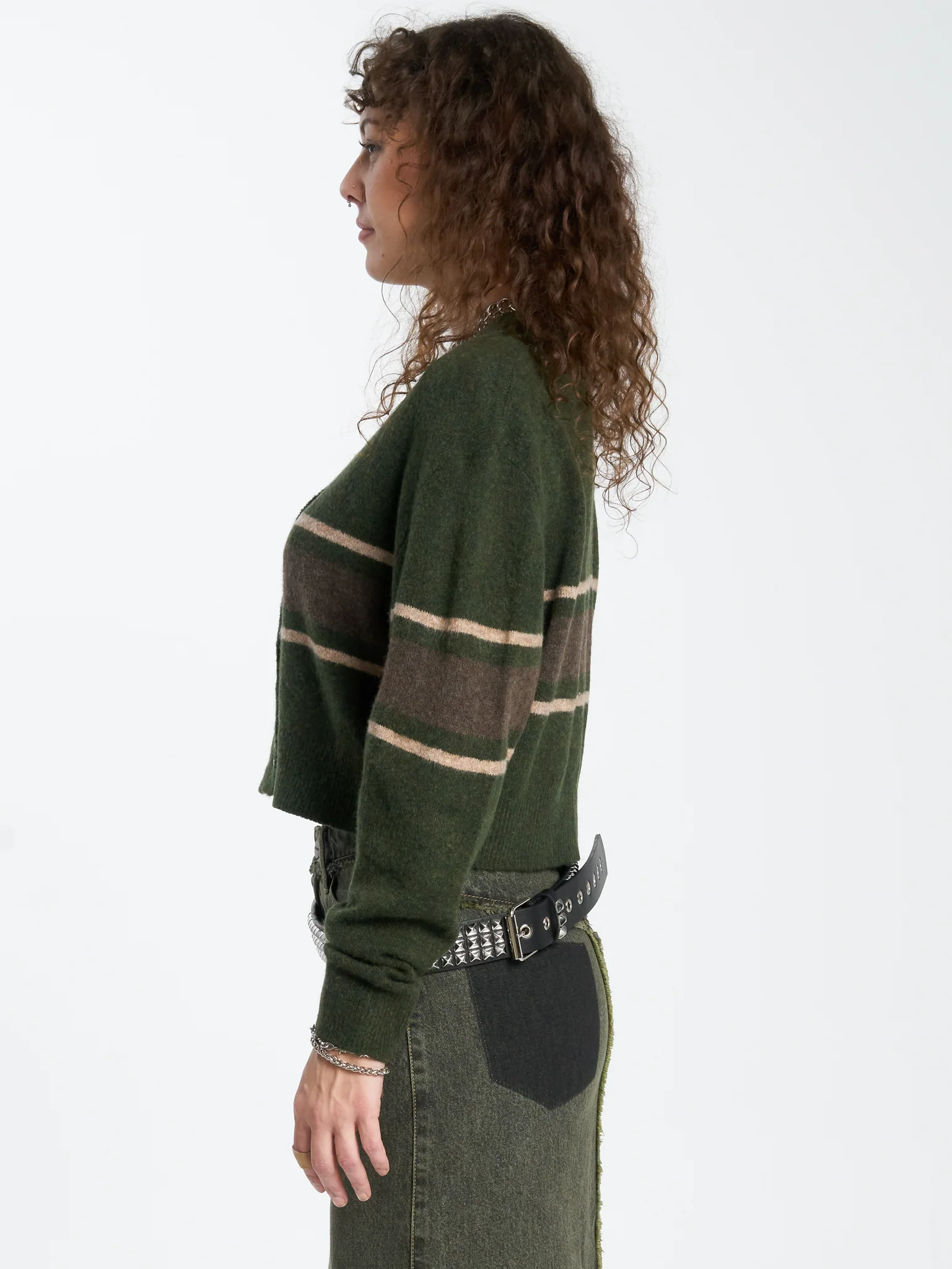 Amphibian Cropped Cardigan - Pond Green - Image 3