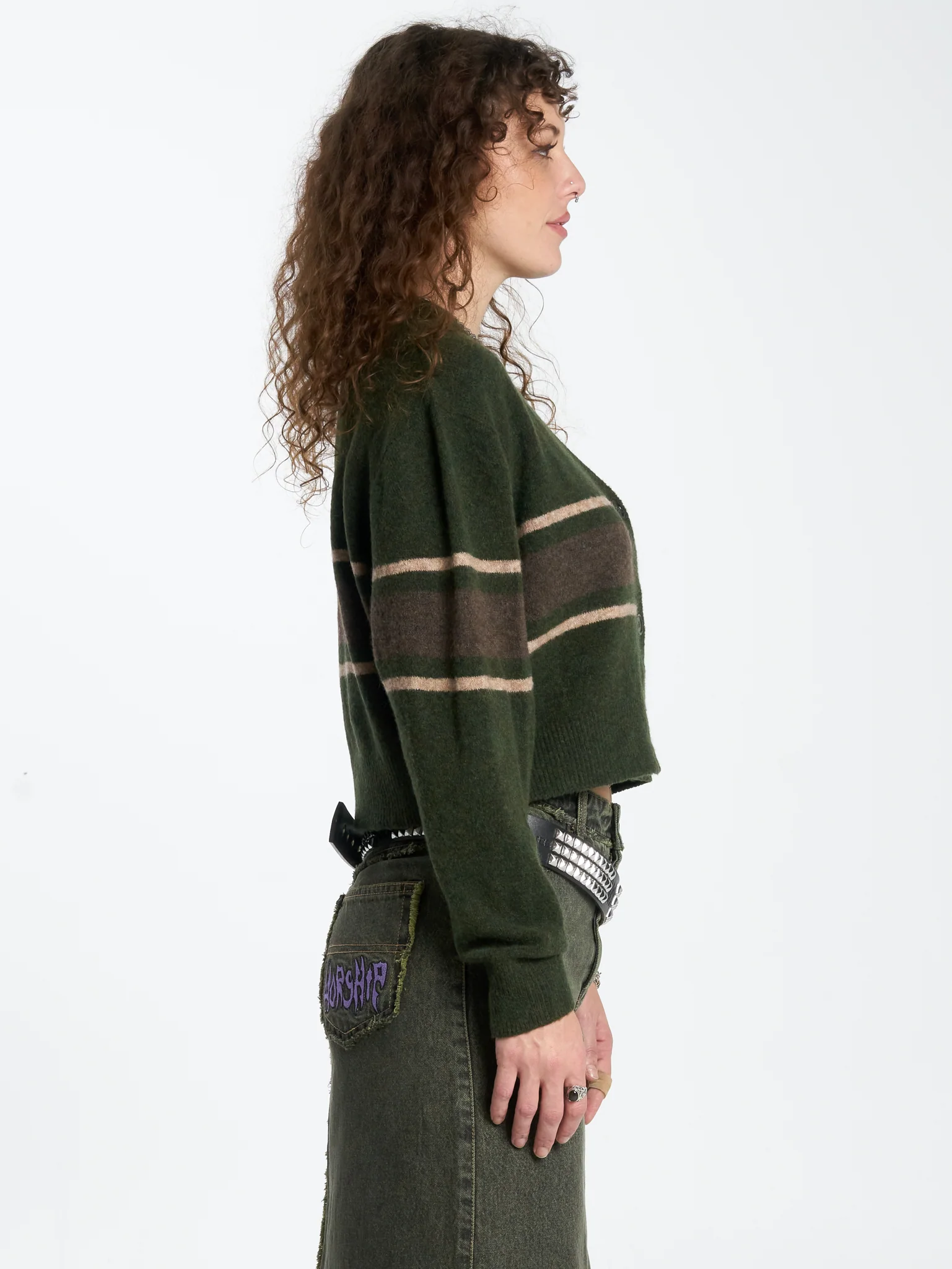 Amphibian Cropped Cardigan - Pond Green - Image 4
