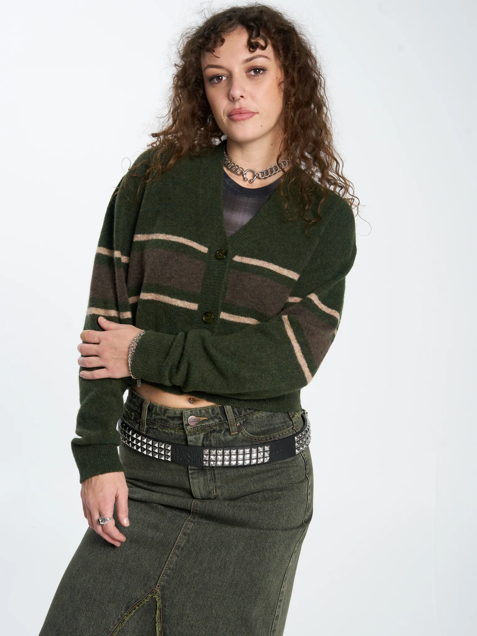 Amphibian Cropped Cardigan - Pond Green - Image 6