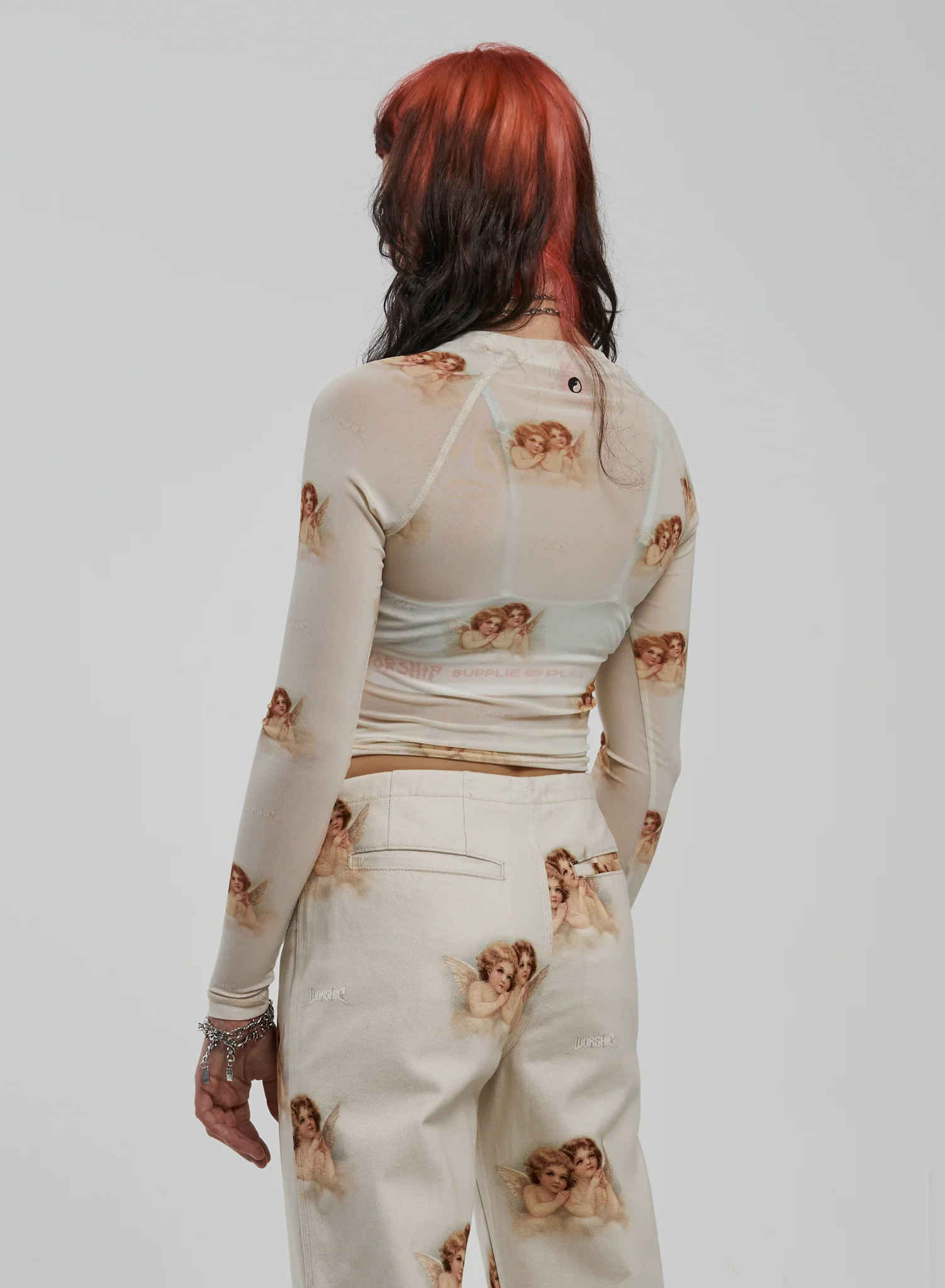 Angelika LS Mesh Top - Tan - Image 5