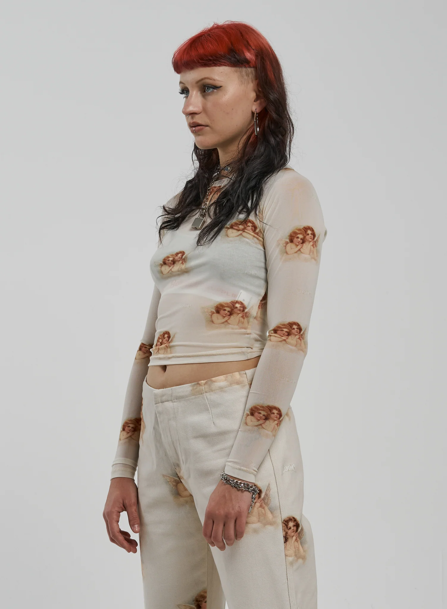 Angelika LS Mesh Top - Tan - Image 6