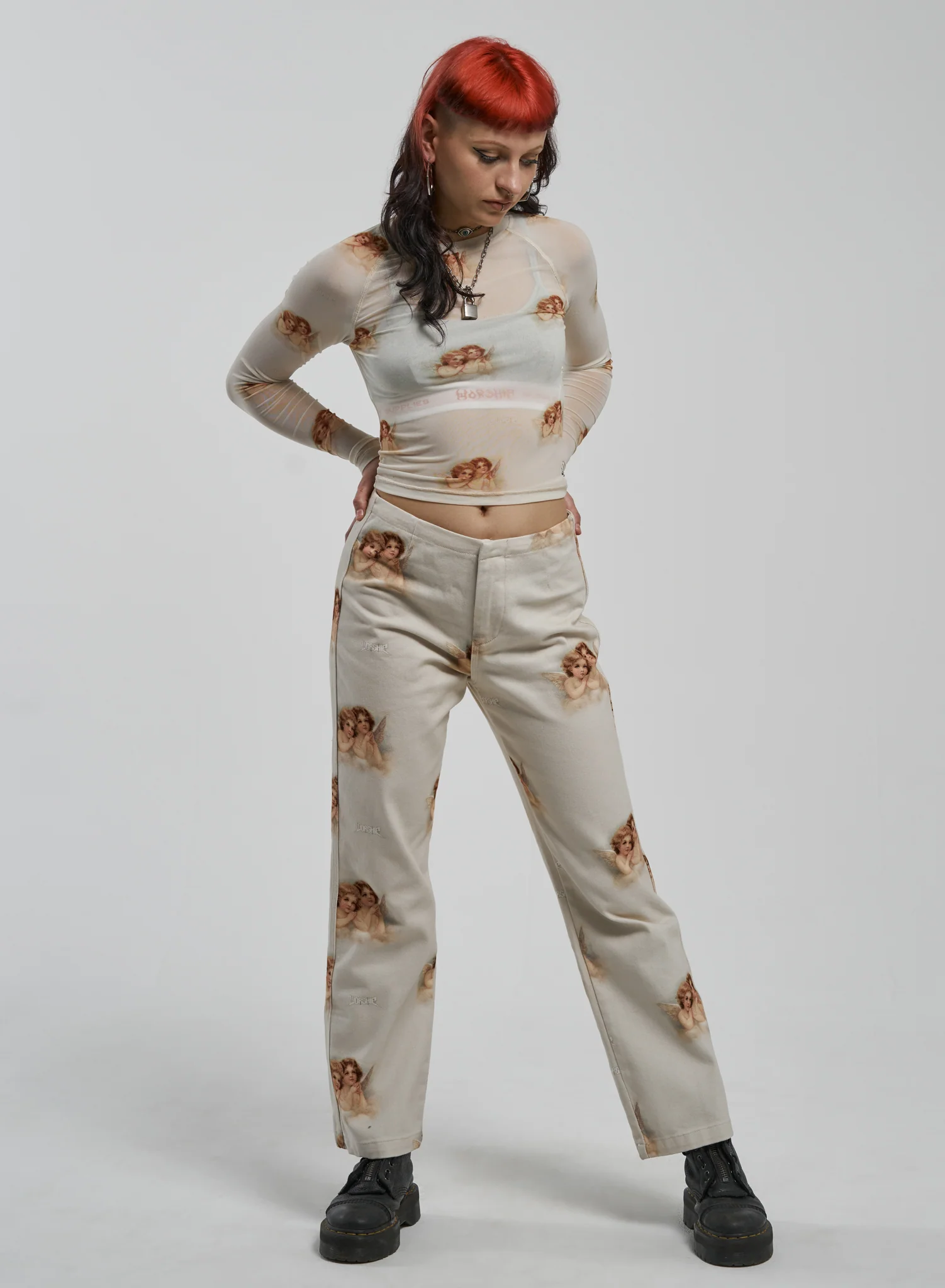 Angelika LS Mesh Top - Tan - Image 7
