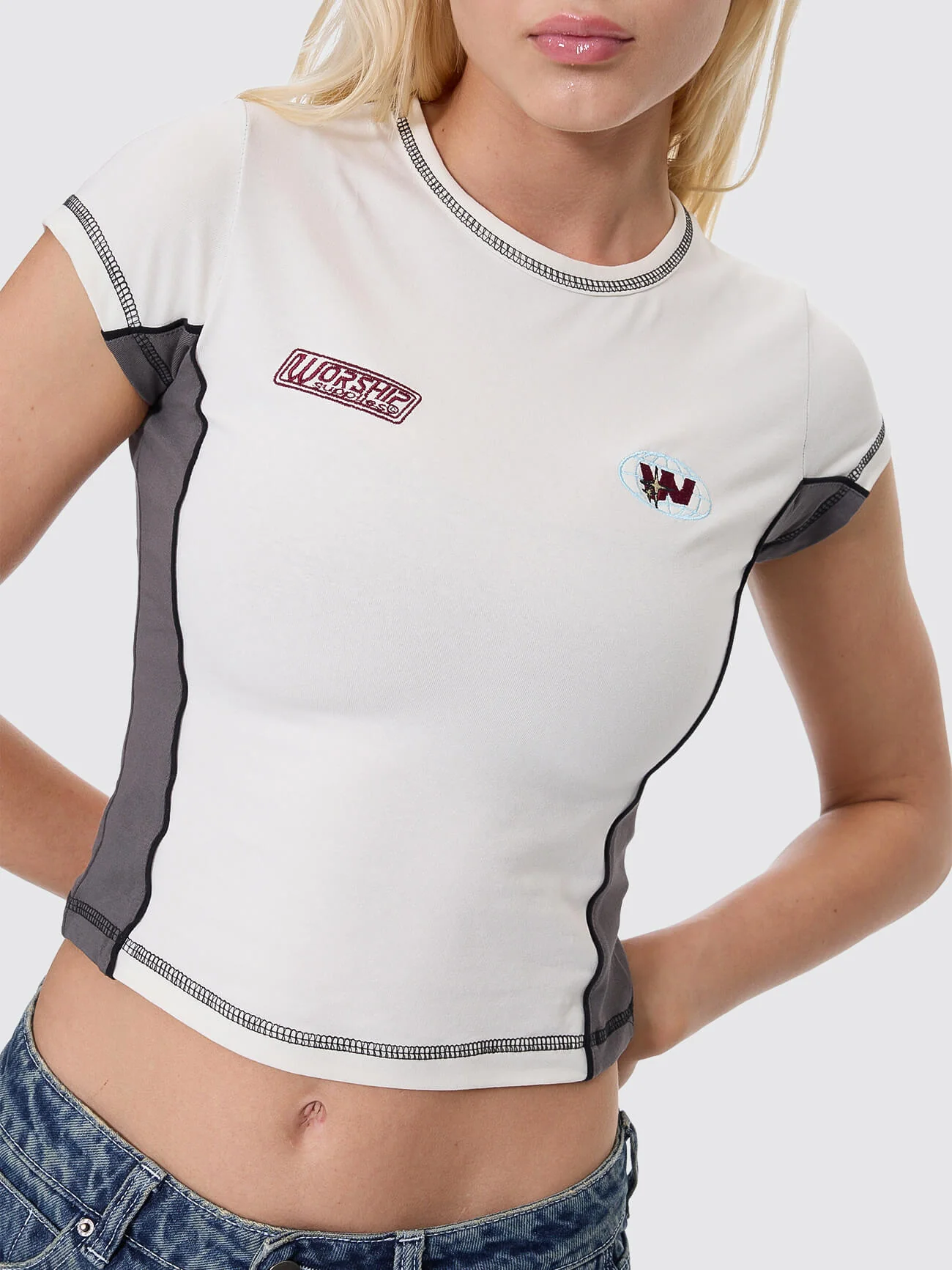 Anytime Panelled Cap Sleeve Tee - Zine - Image 5