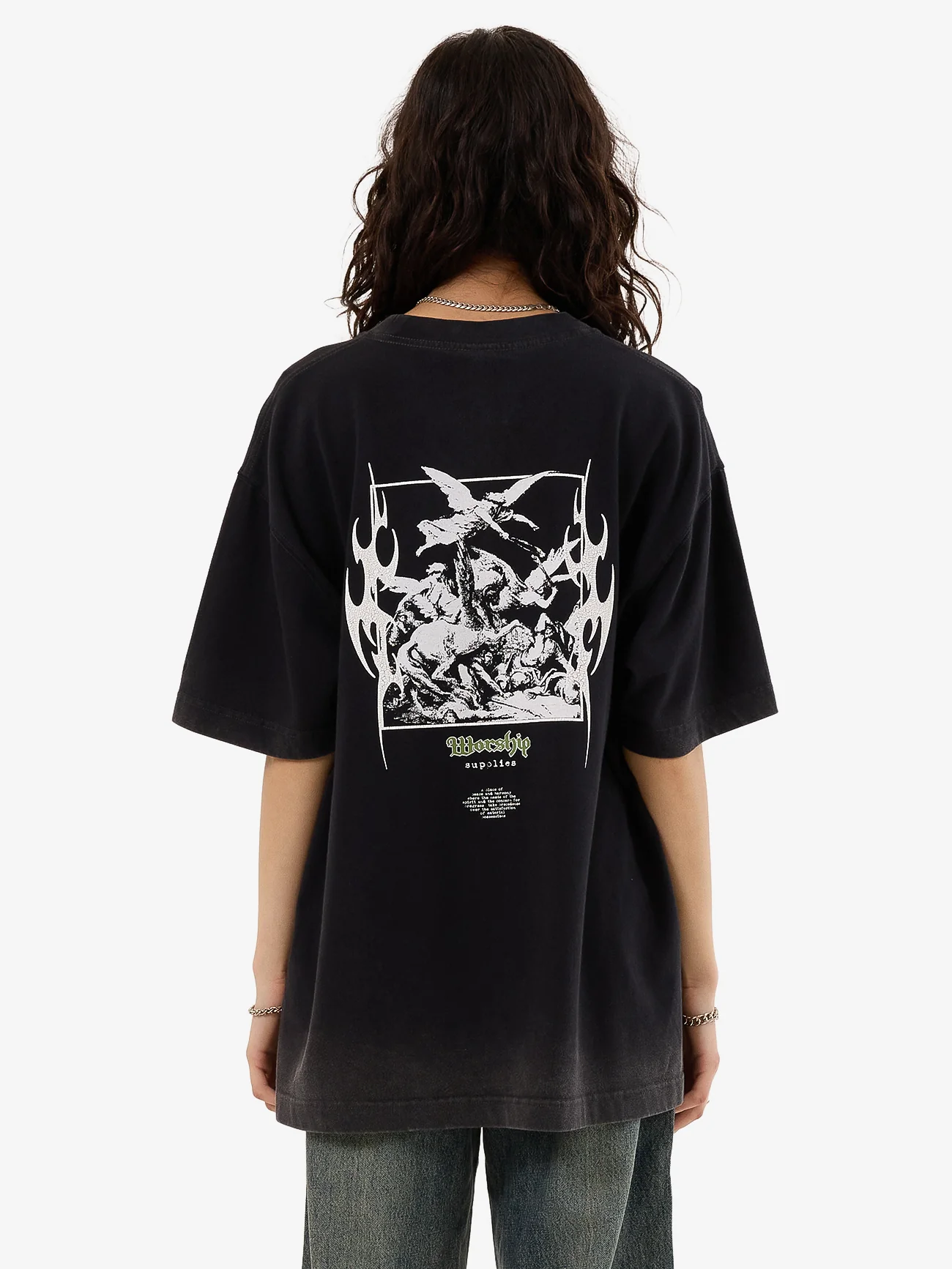 At Peace Oversize Fit Tee - Black Sun Fade - Image 2
