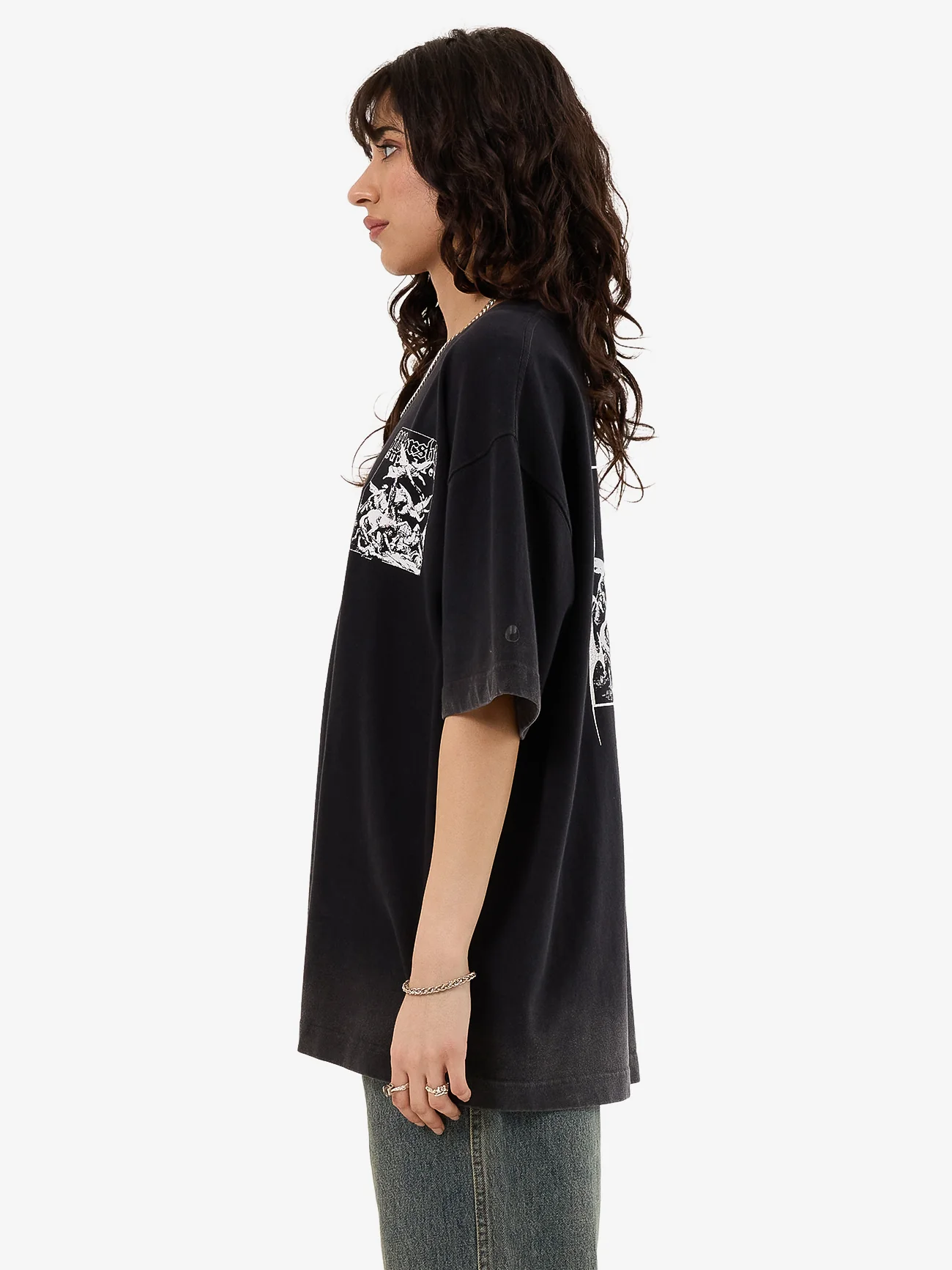 At Peace Oversize Fit Tee - Black Sun Fade - Image 3