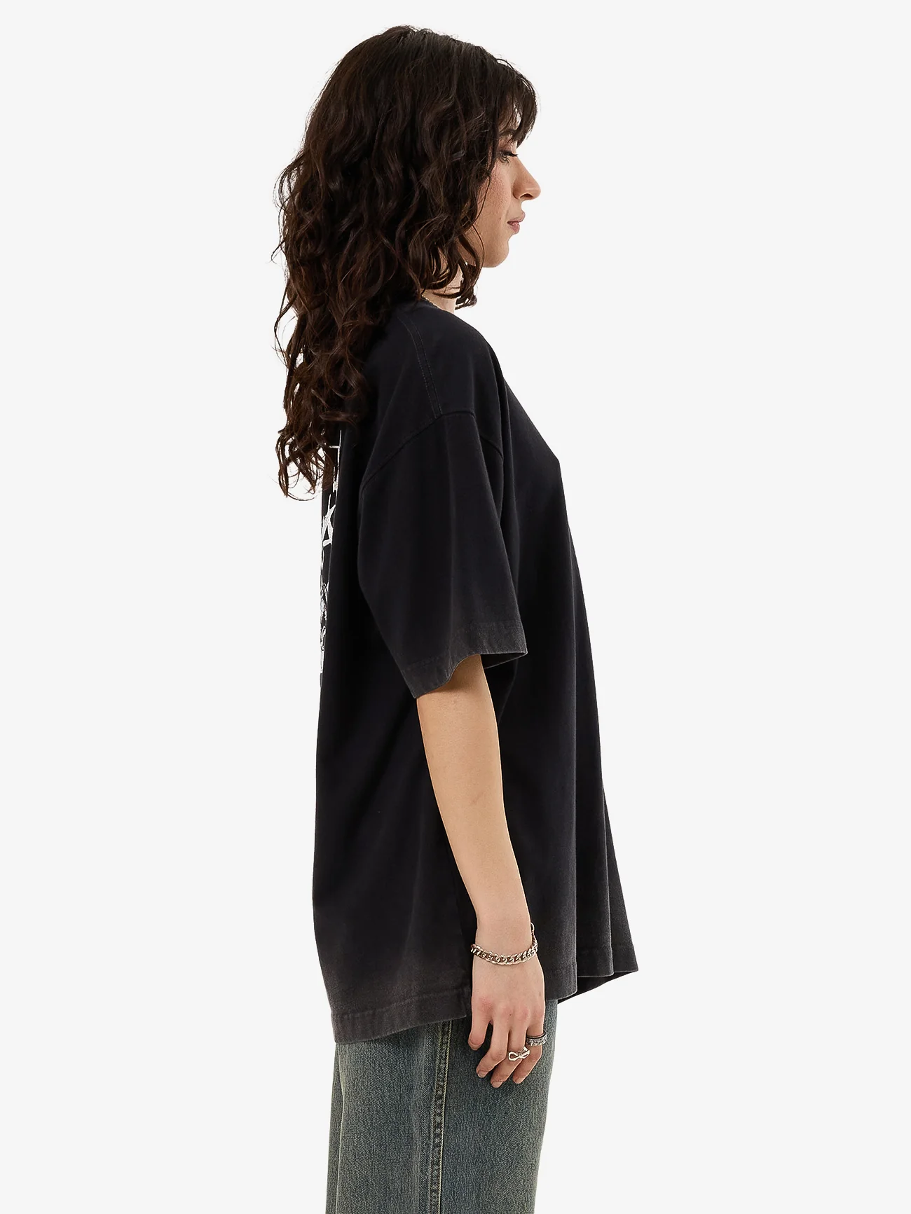 At Peace Oversize Fit Tee - Black Sun Fade - Image 4