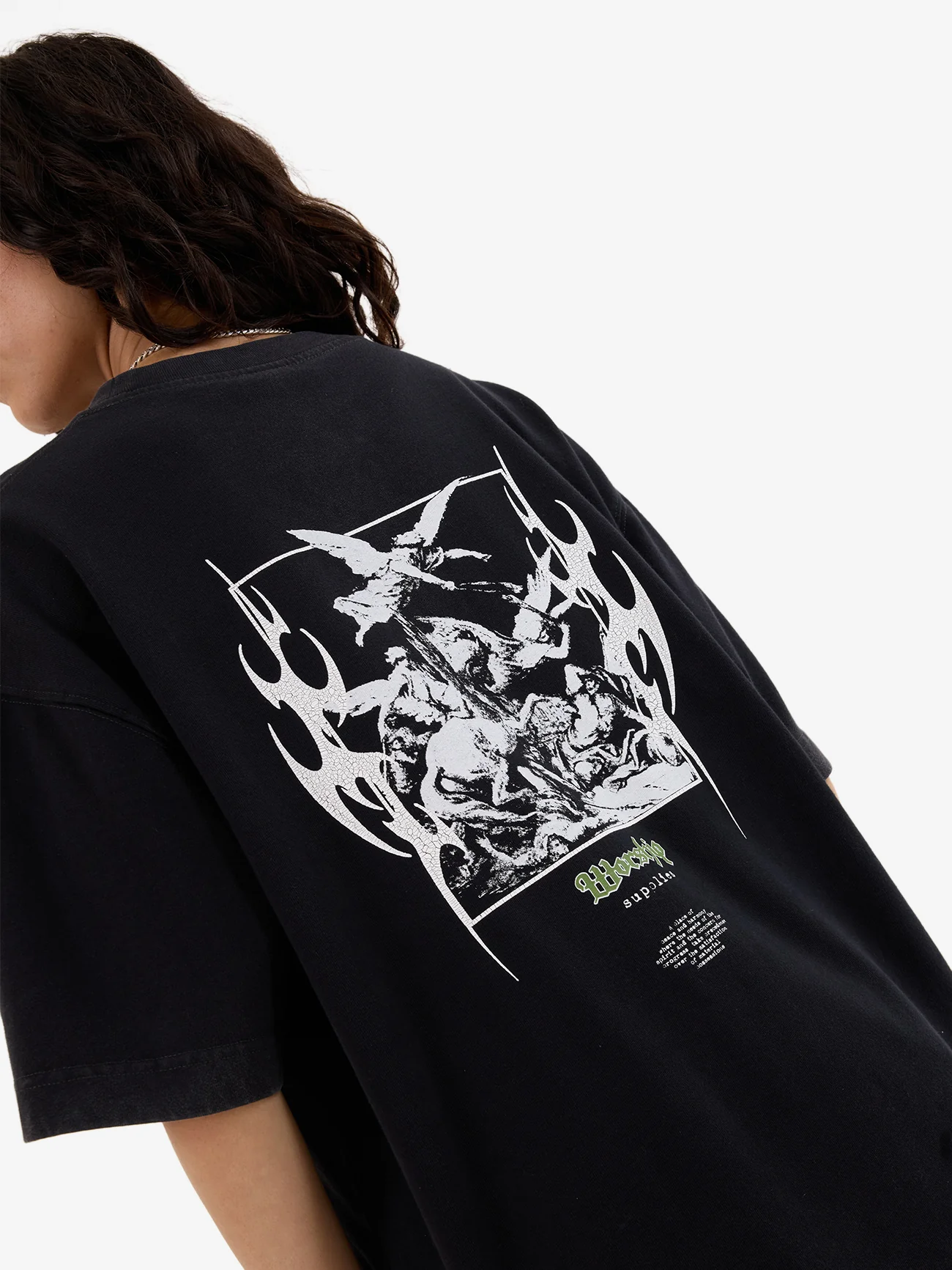 At Peace Oversize Fit Tee - Black Sun Fade - Image 7