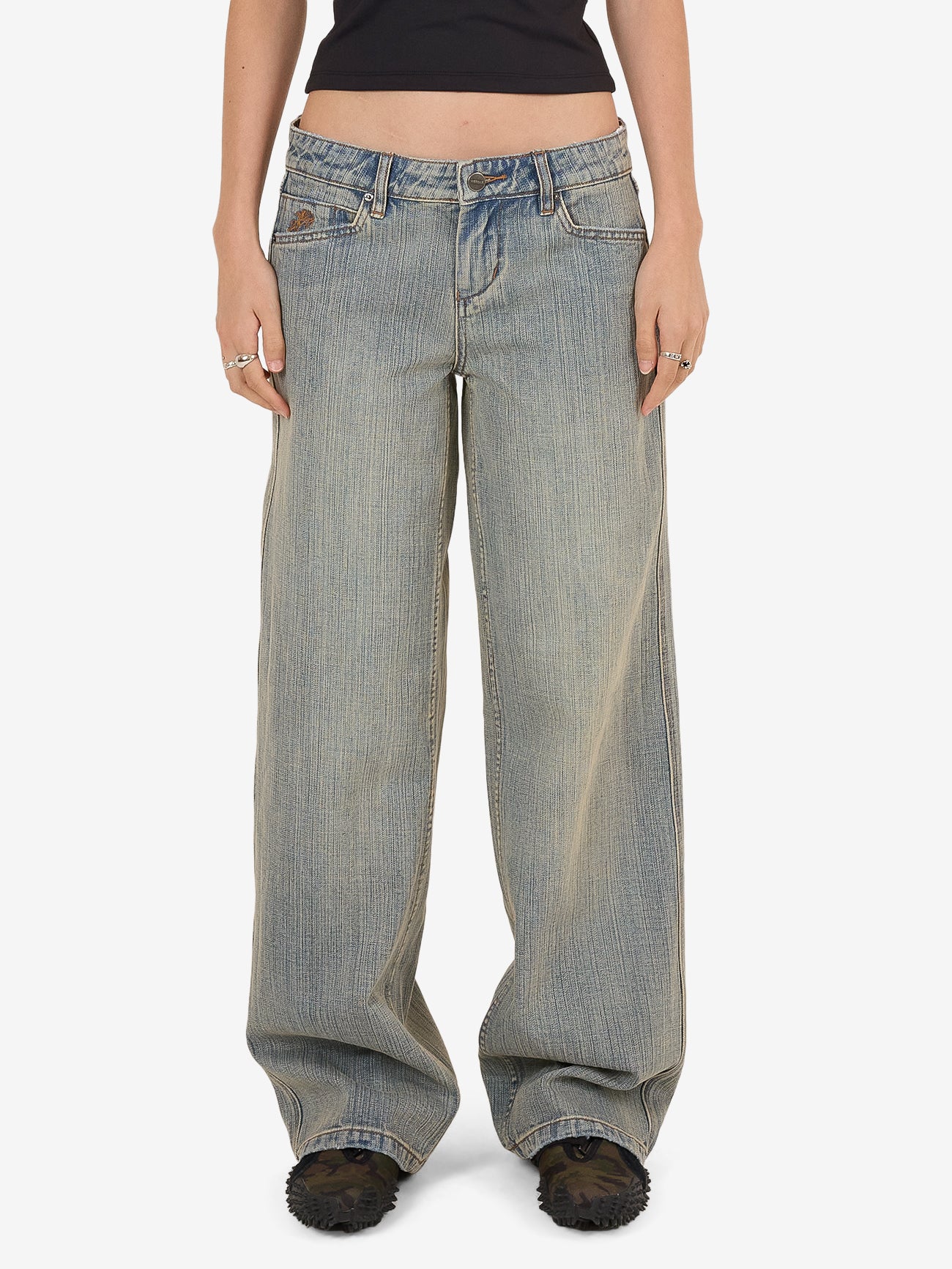 Baggy Low Rider Jean - Dirty Streaky Fade - Image 4