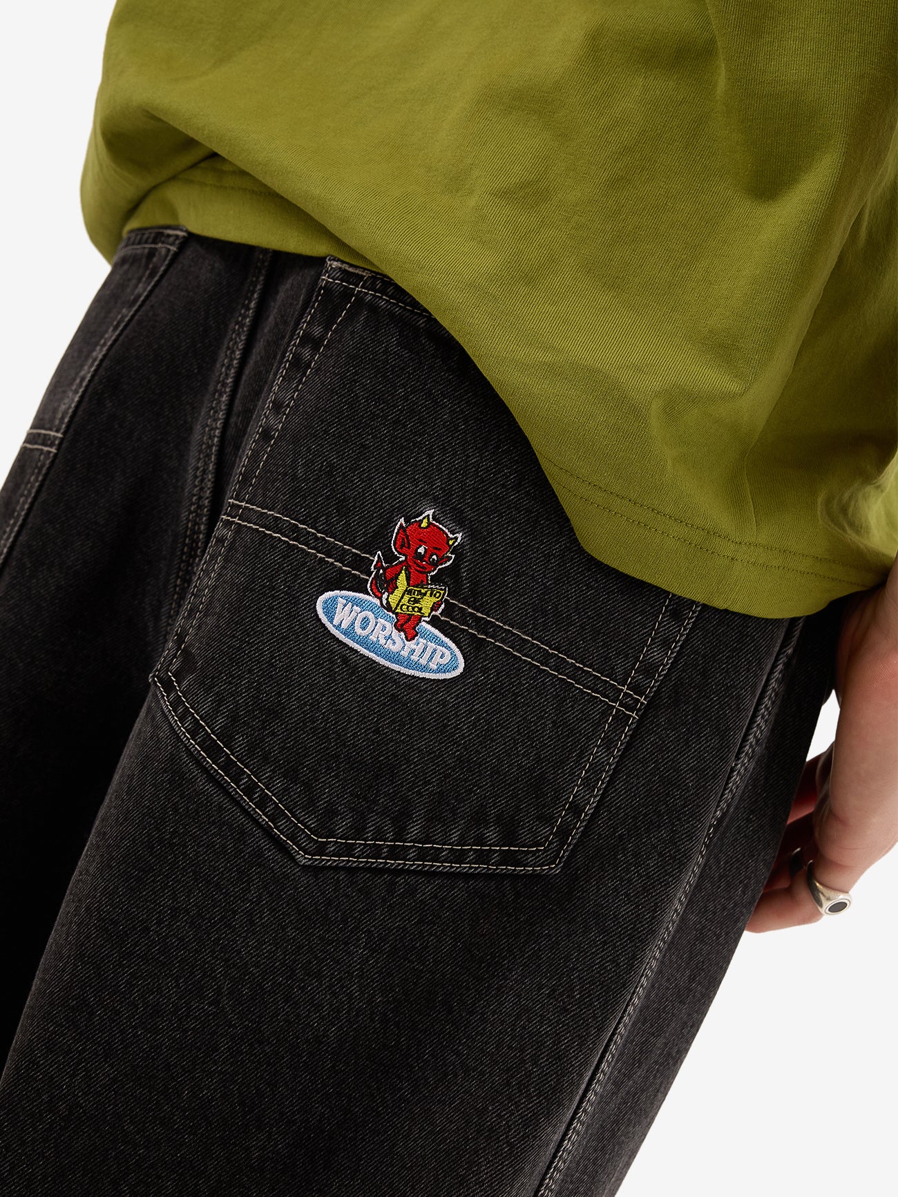 Be Cool Big Lounger Jean - Black Rinse - Image 6