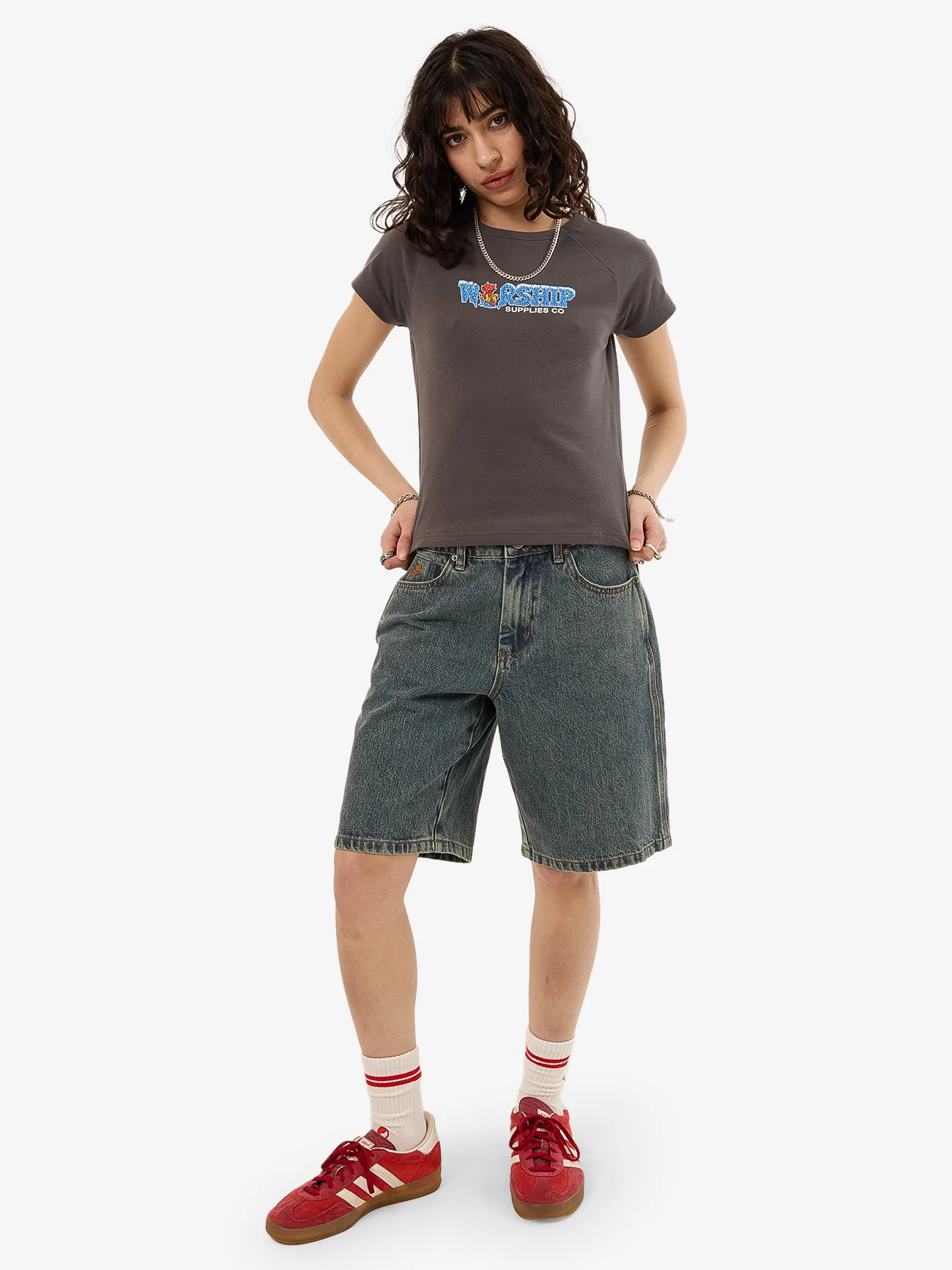 Be Cool Y2K Raglan Tee - Worn Black - Image 5