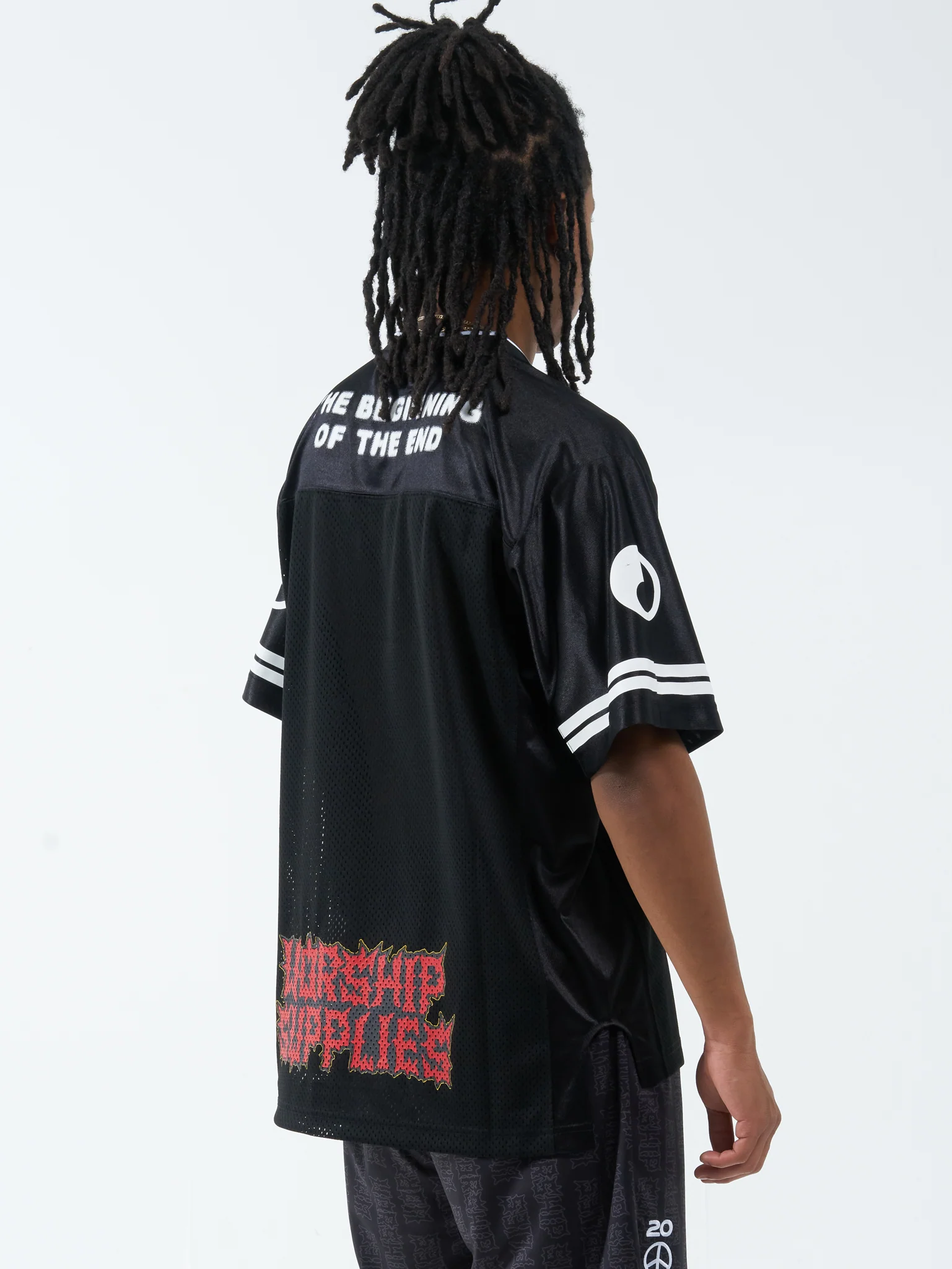 Begin Again Mesh Jersey Tee - Black - Image 4
