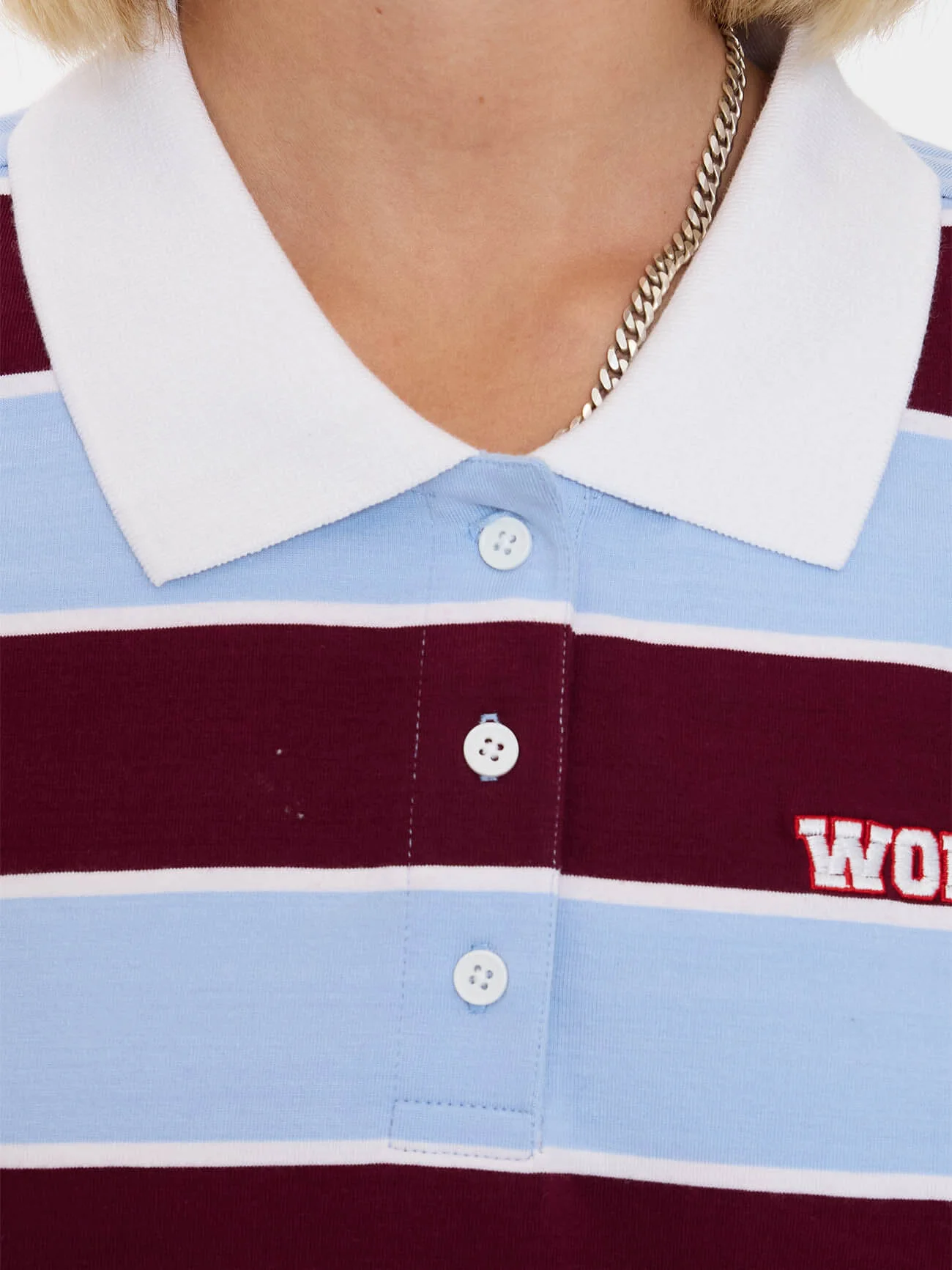 Belter Box Fit Polo - Willow Blue - Deep Cherry - Image 5