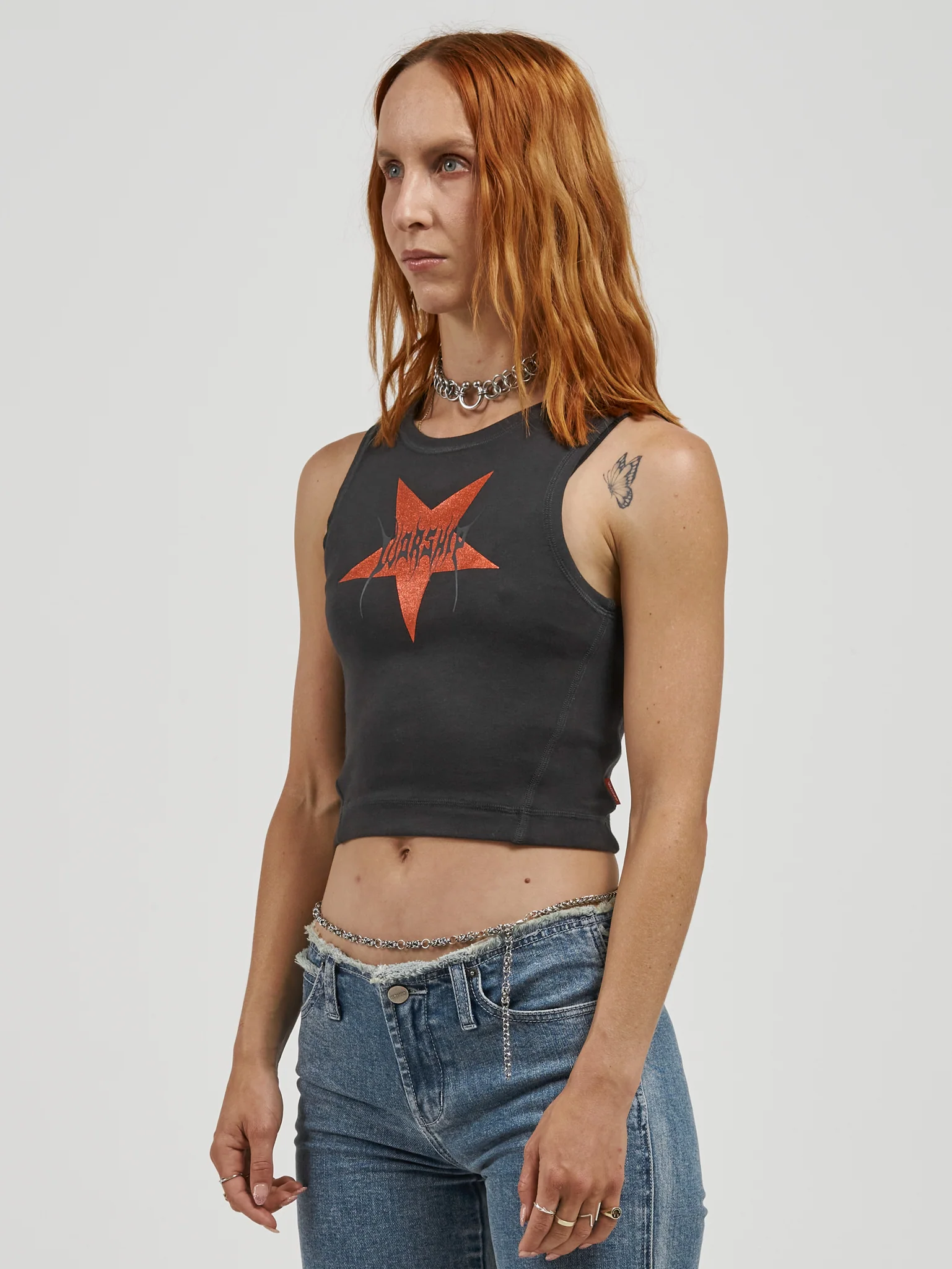 Bespangle Tiny Tank - Washed Black - Image 2