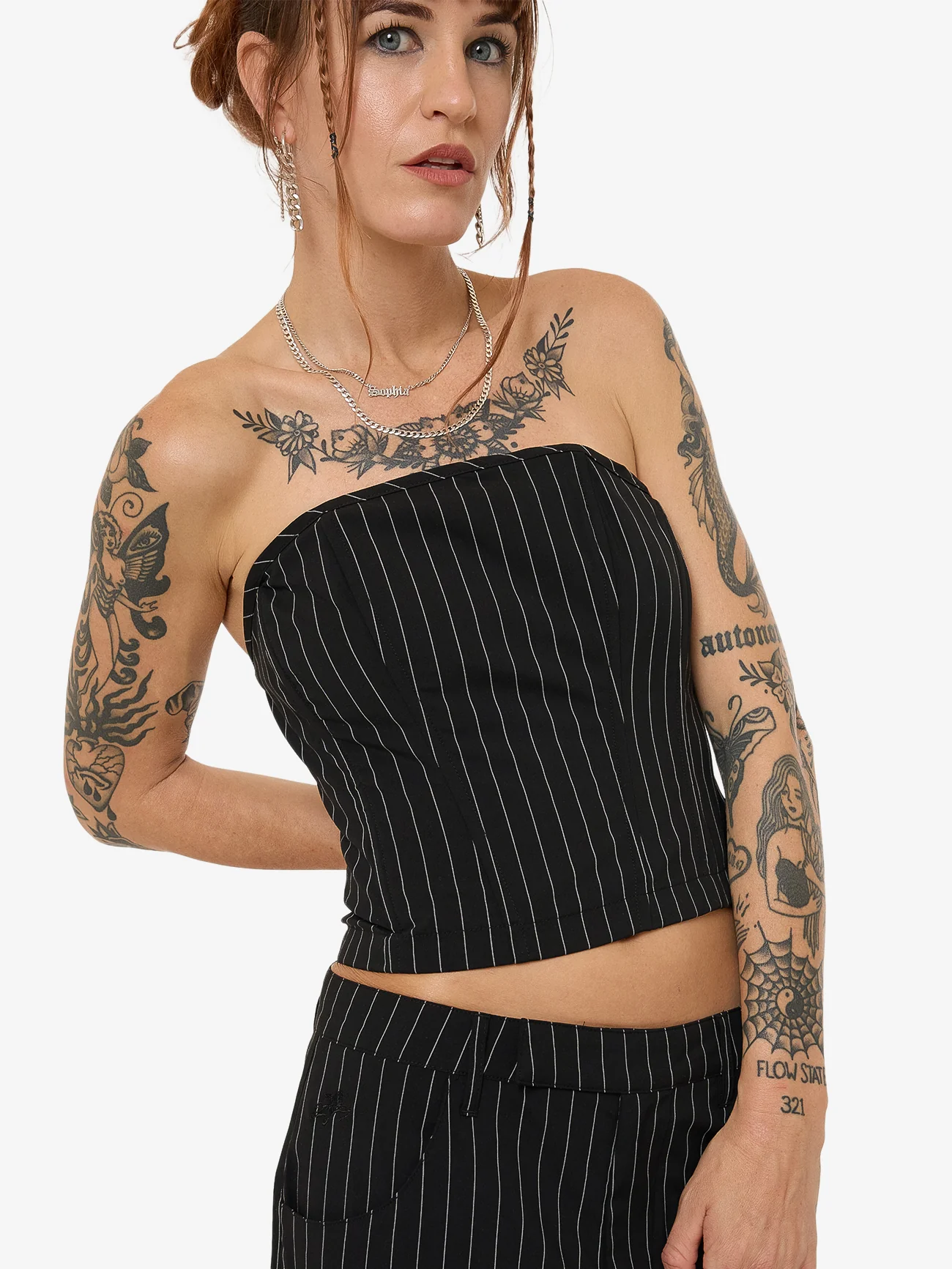 Bewitch Baby Tube Top - Black Pinstripe - Image 6