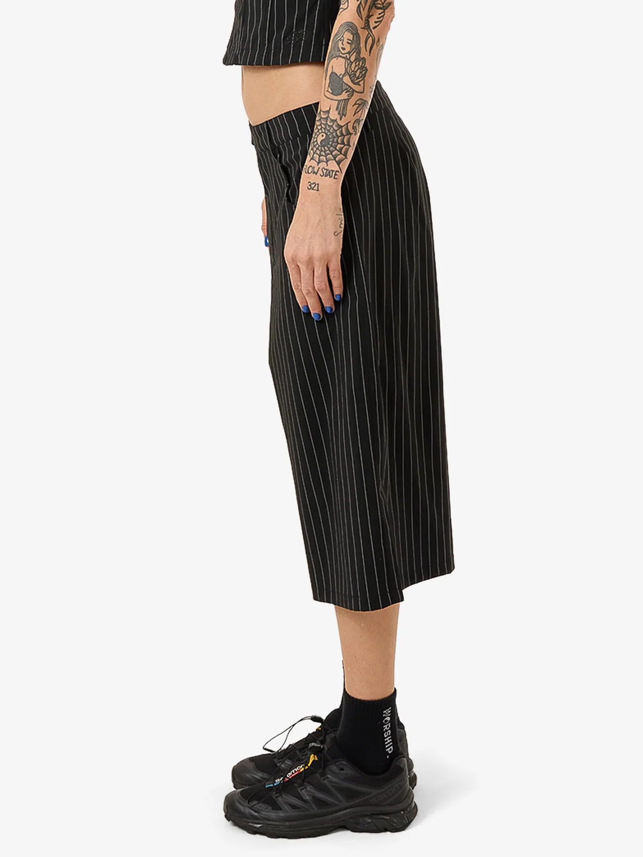 Bewitch Longboy Short - Charcoal Pinstripe - Image 3
