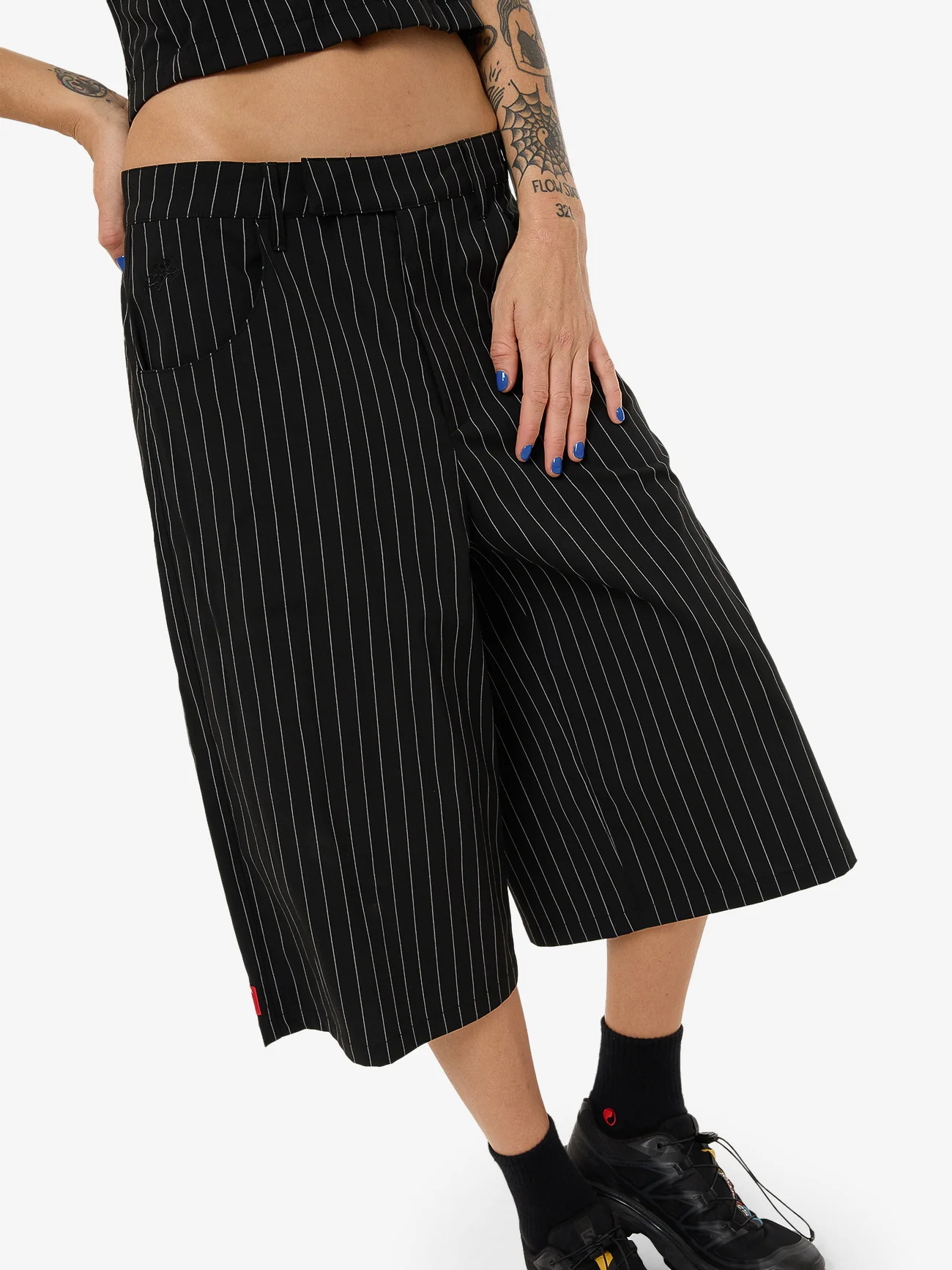 Bewitch Longboy Short - Charcoal Pinstripe - Image 6