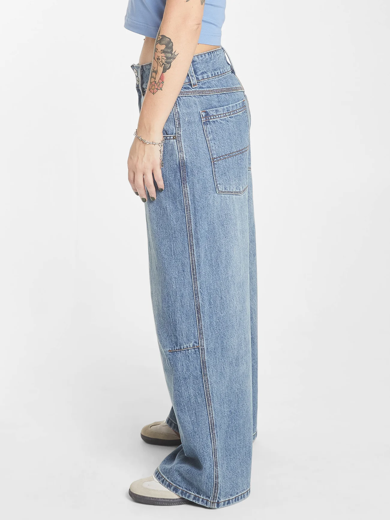 Big Kitty Denim Jean - Dirty Raged Blue - Image 3