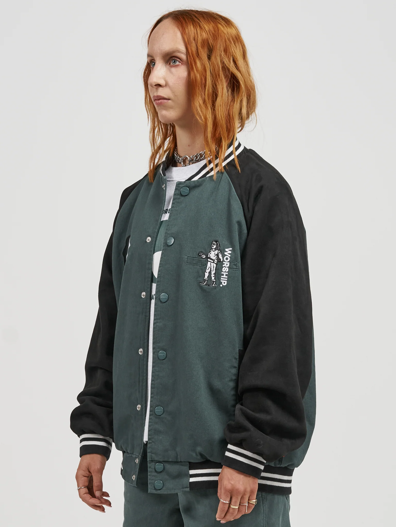 Breakdown Varsity Jacket - Dark Teal - Image 3