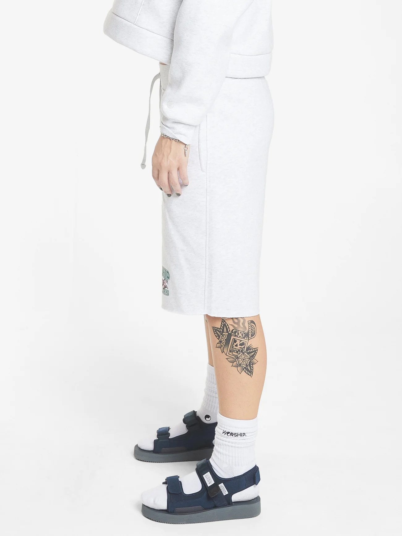 Burn It All Fleece Short - Snow Marle - Image 4