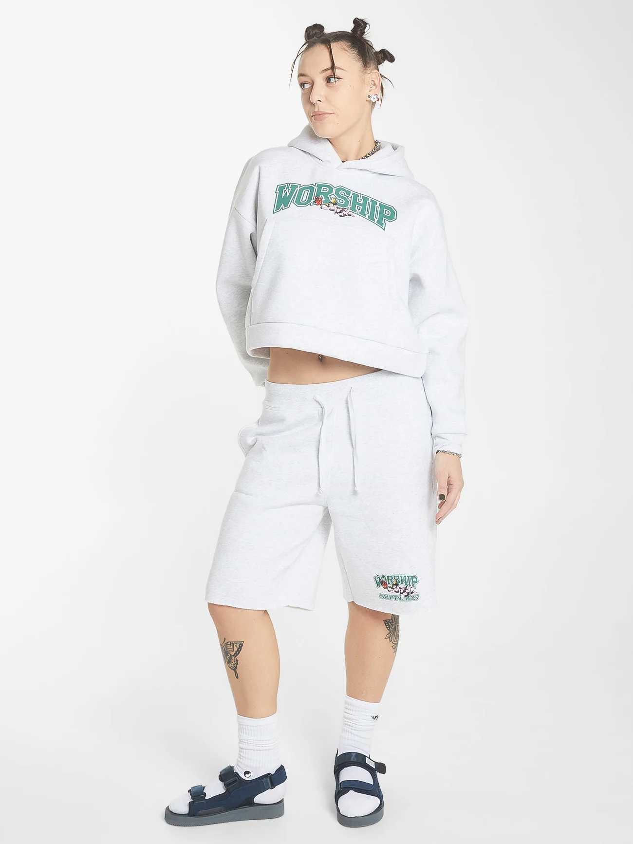 Burn It All Fleece Short - Snow Marle - Image 5