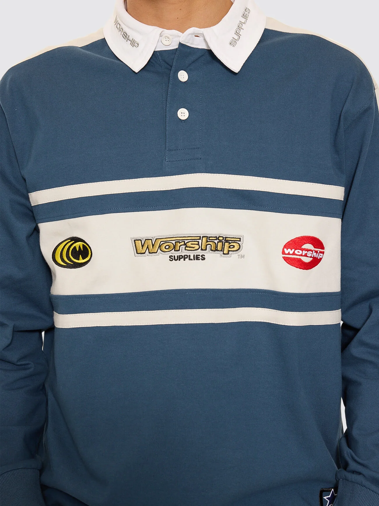 Burner Long Sleeve Rugby Polo - Blue - Image 5