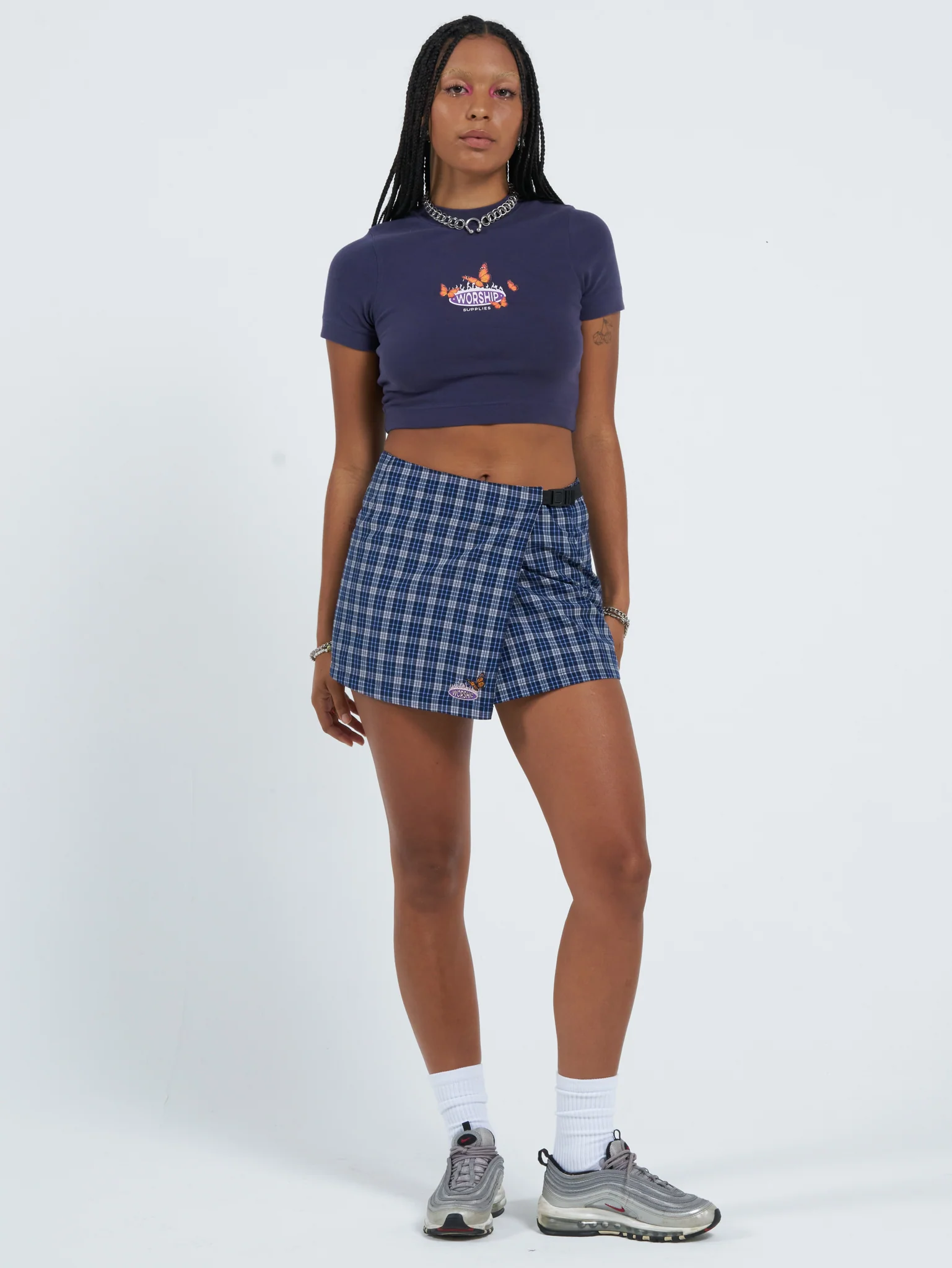 Captivate Micro Wrap Skirt - Blue - Image 7