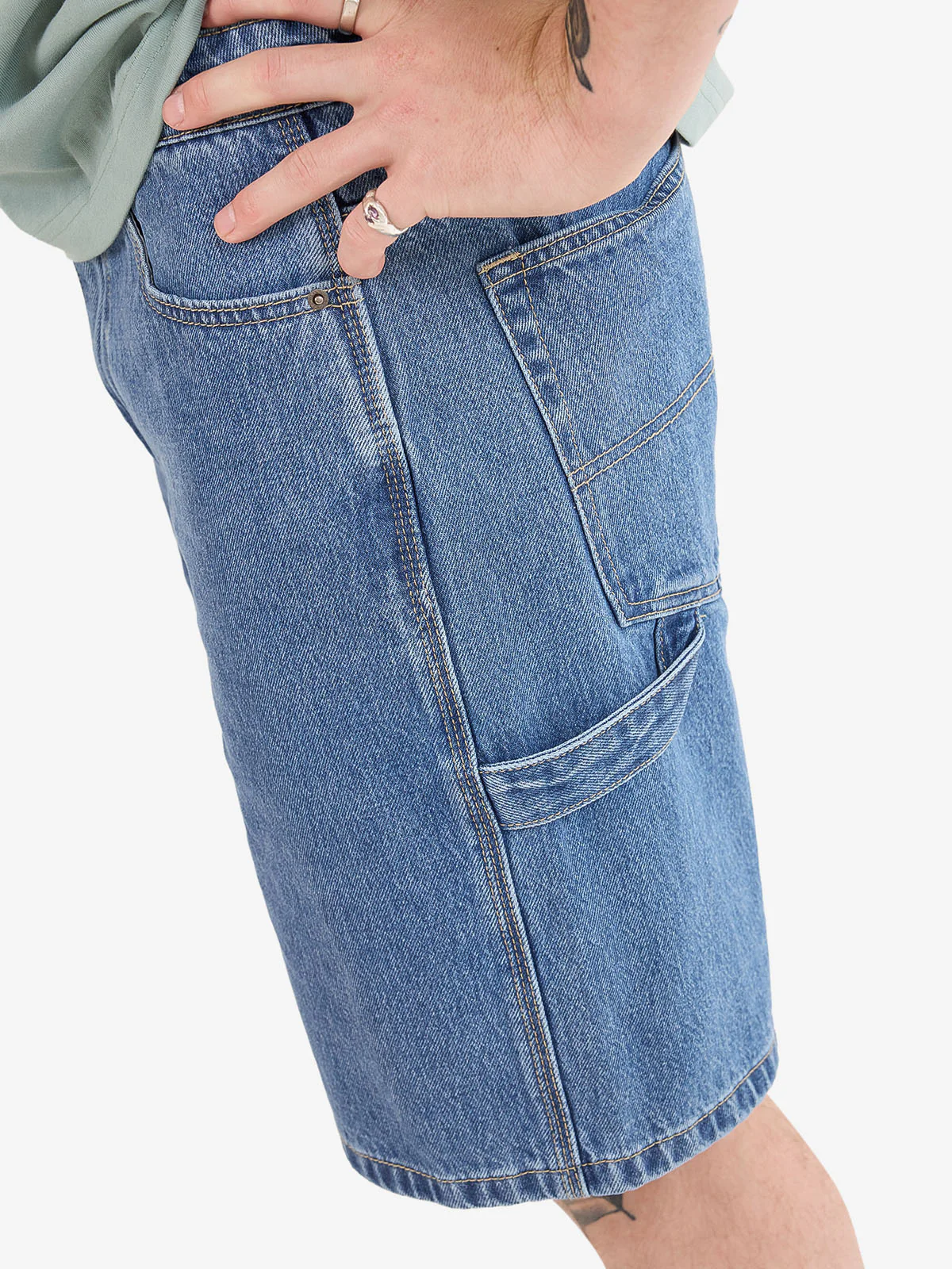 Carpenter Jean Short - Steady Mid Blue - Image 3