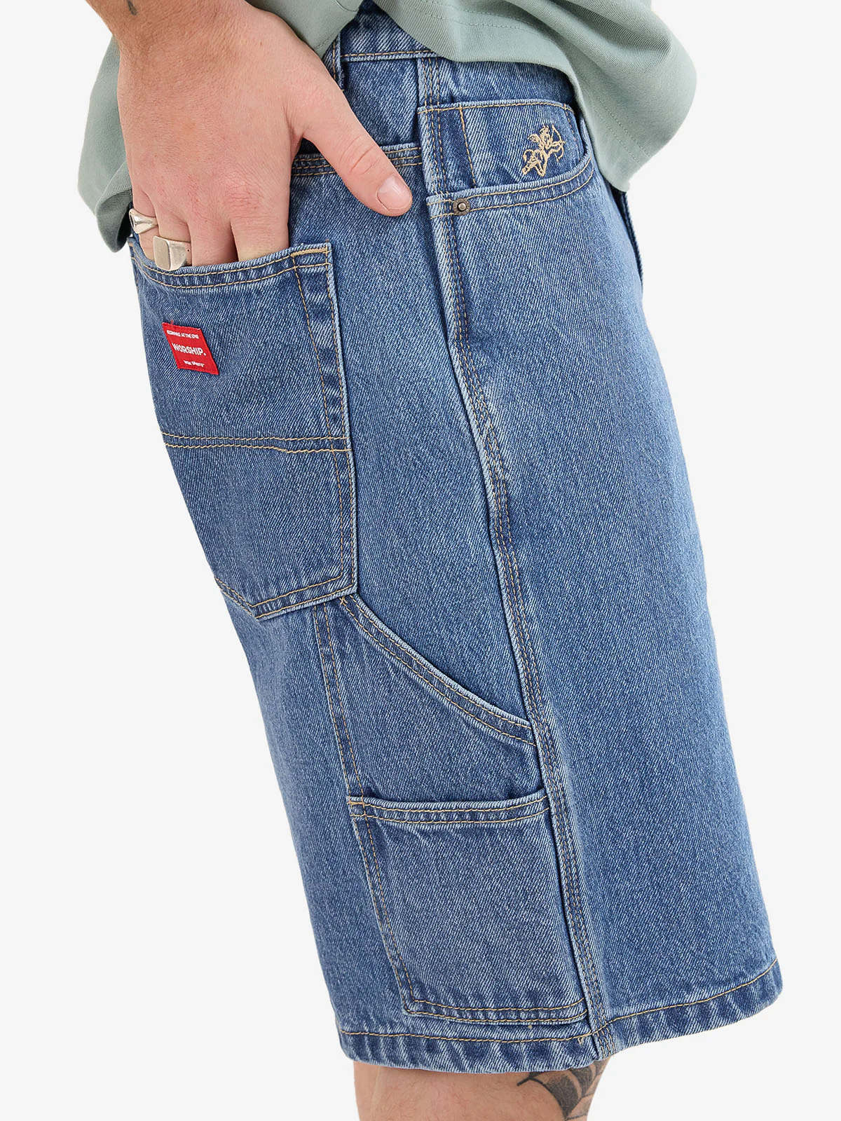 Carpenter Jean Short - Steady Mid Blue - Image 5