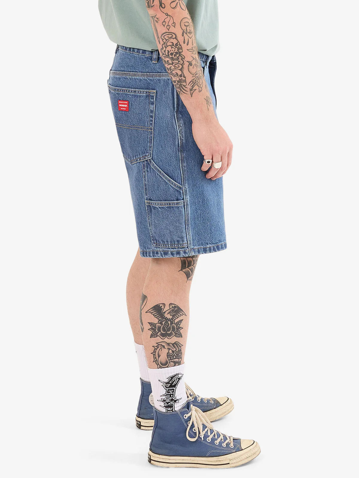Carpenter Jean Short - Steady Mid Blue - Image 6