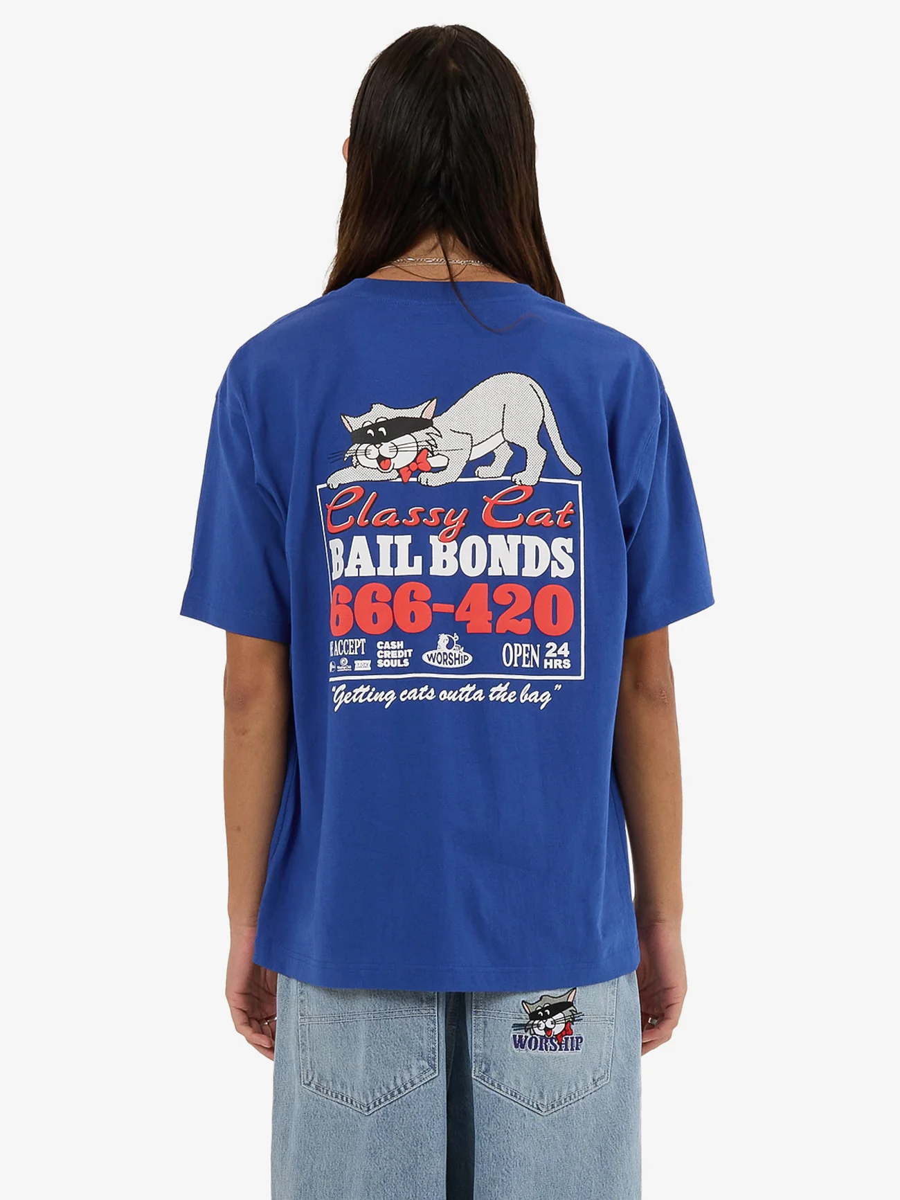 Cat Burglar Tee - Surf Blue - Image 2