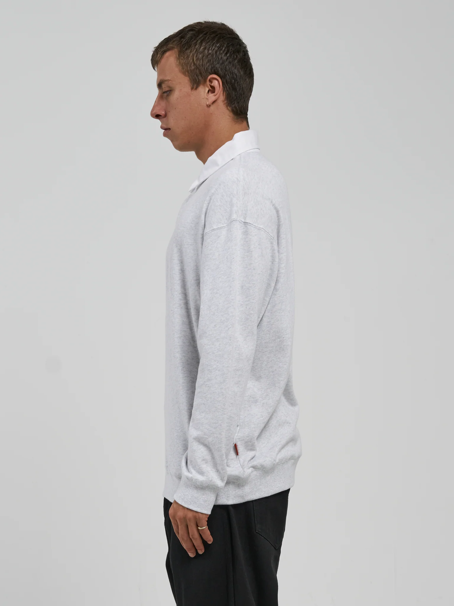 Check In Rugby Crew Fleece - Sno Marle - Image 3
