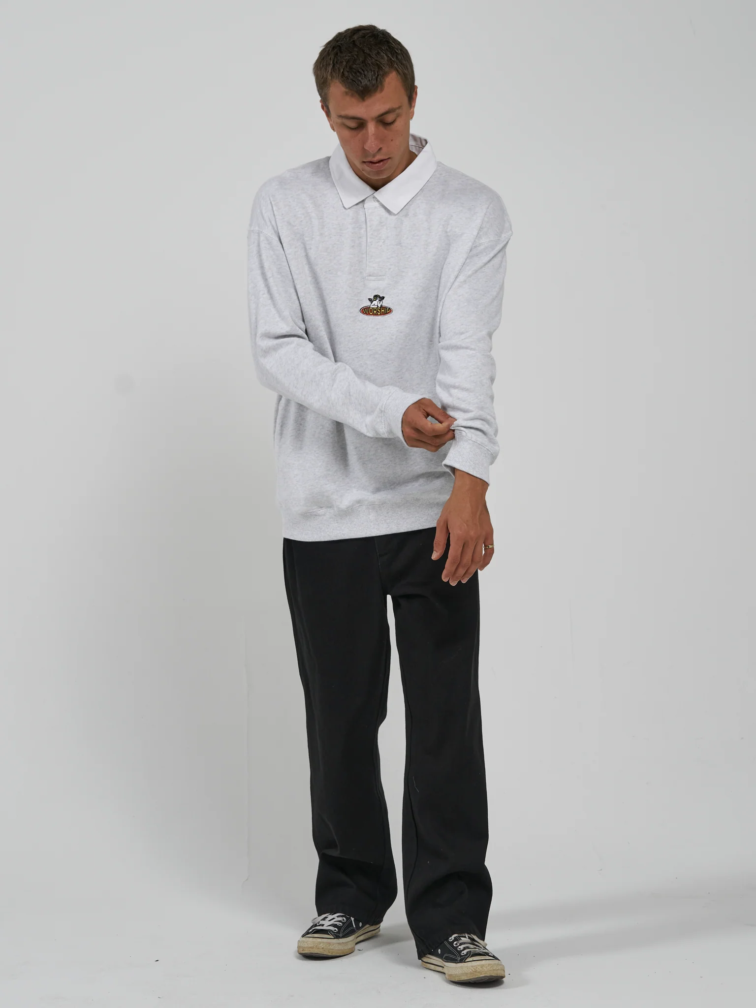 Check In Rugby Crew Fleece - Sno Marle - Image 6