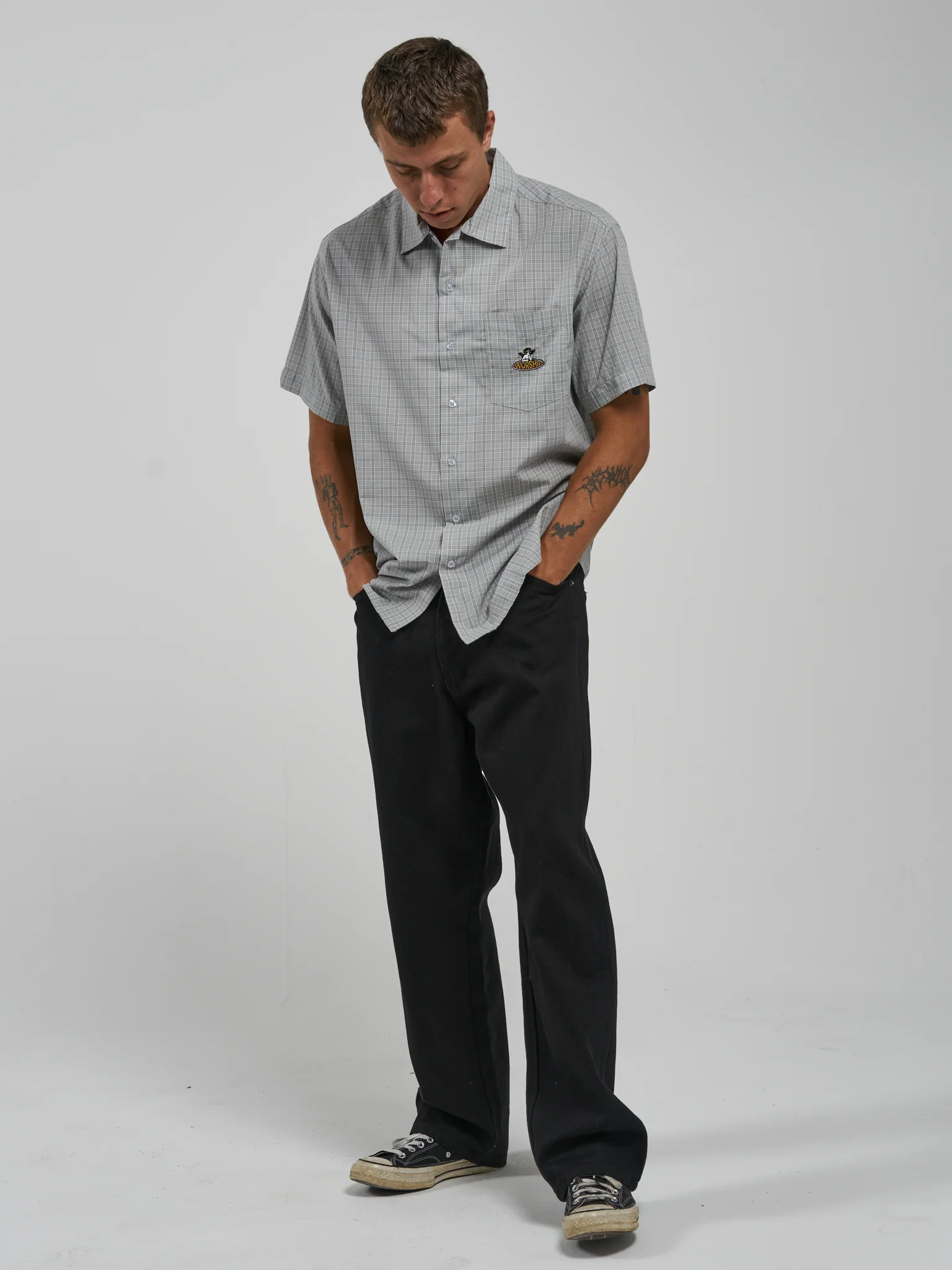 Check In Short Sleeve Shirt - Grey - Image 6