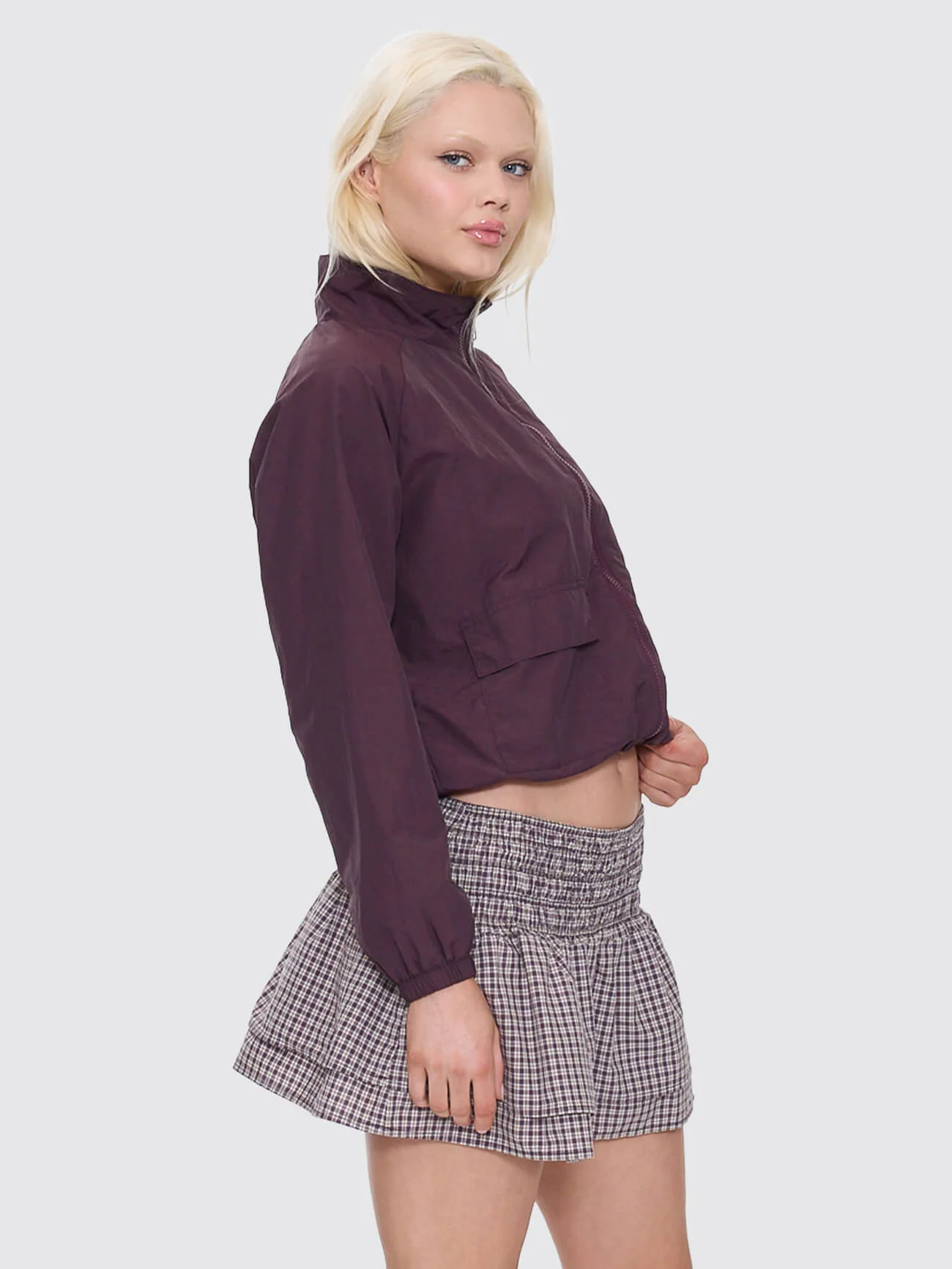 Cheek Parachute Jacket - Blackberry - Image 8