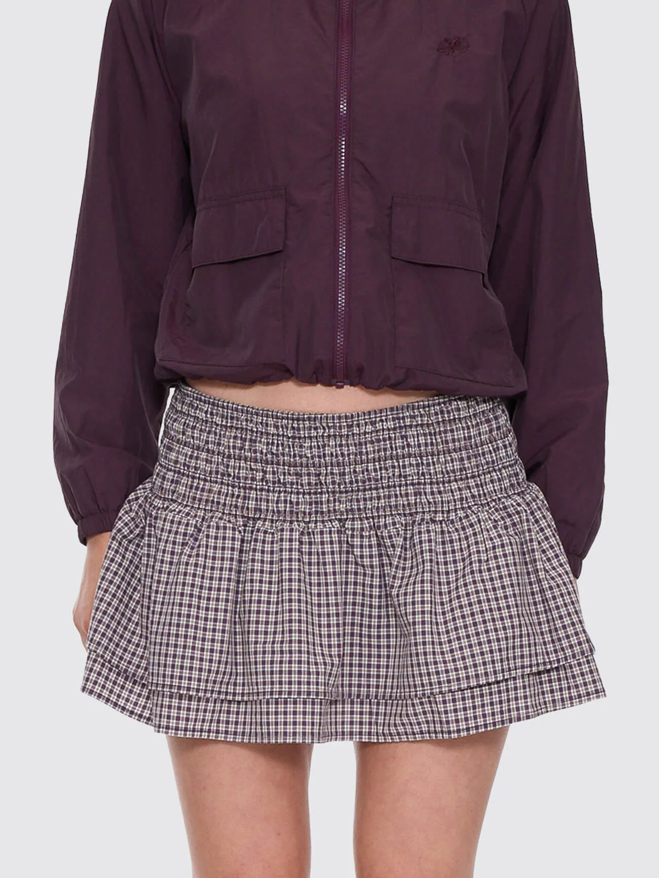 Cheek Shirred Circle Skirt - Blackberry - Image 3
