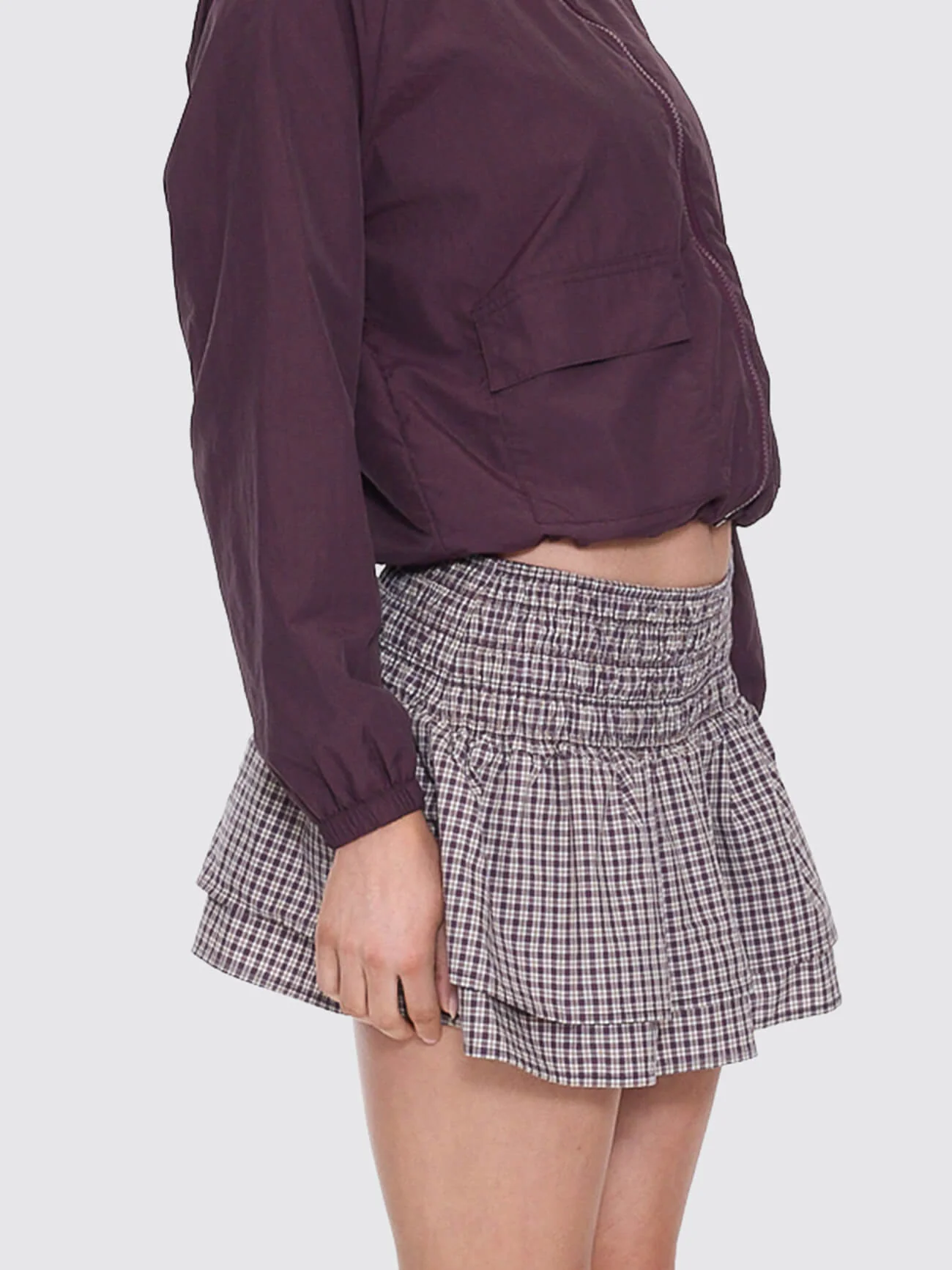 Cheek Shirred Circle Skirt - Blackberry - Image 6
