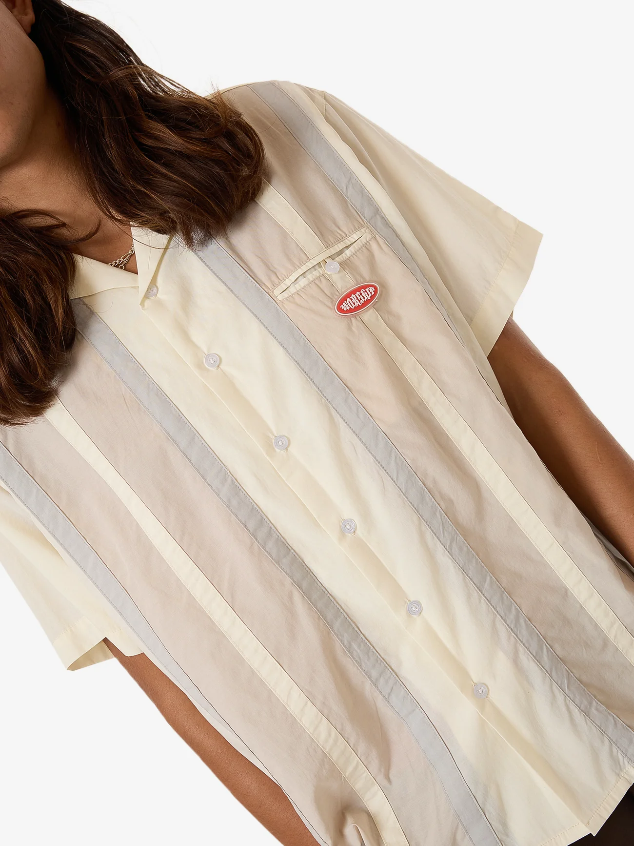Cherio Panel Bowling Shirt - Bone - Image 8