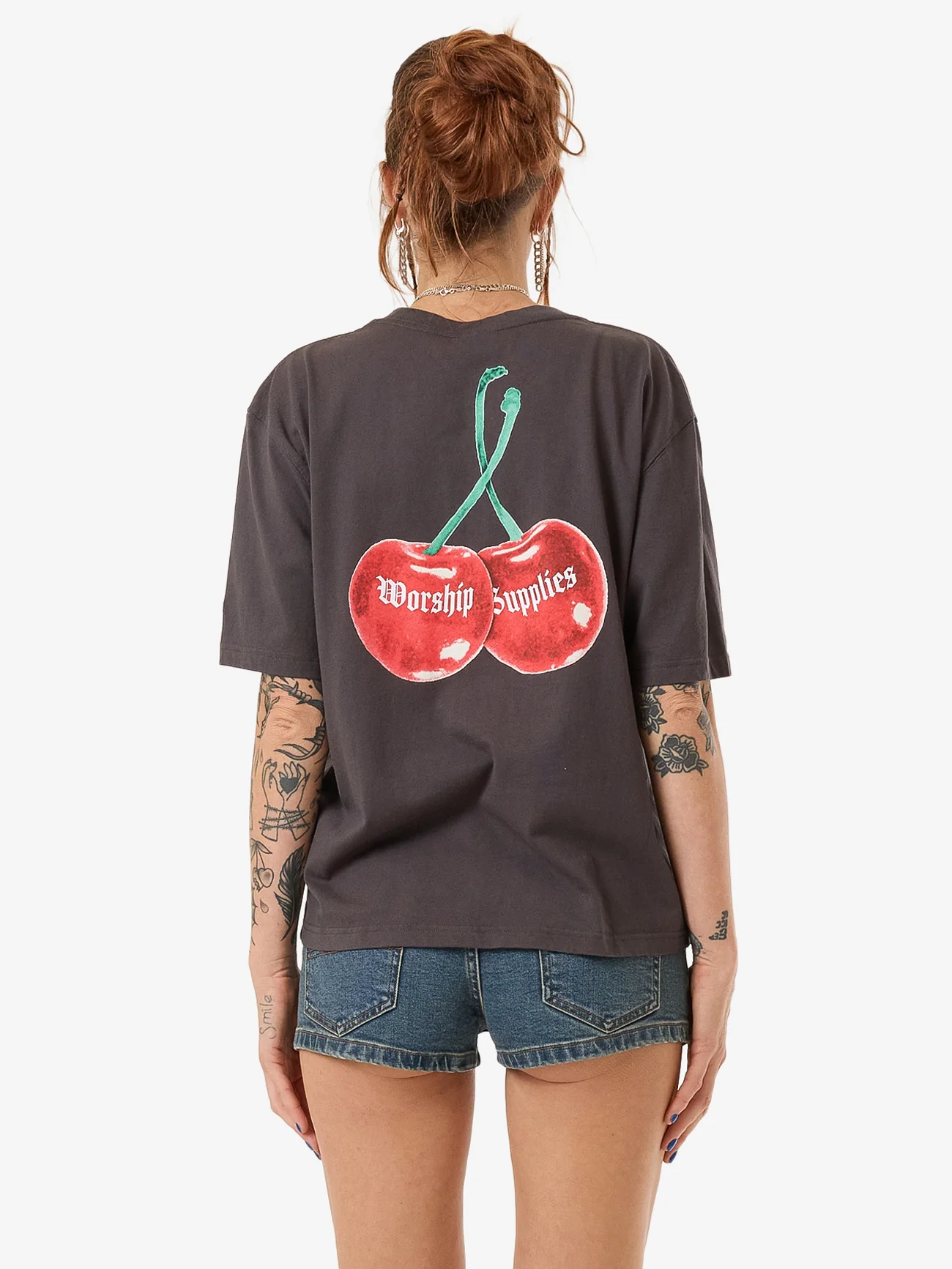 Cherio Regular Fit Tee - Worn Black - Image 2