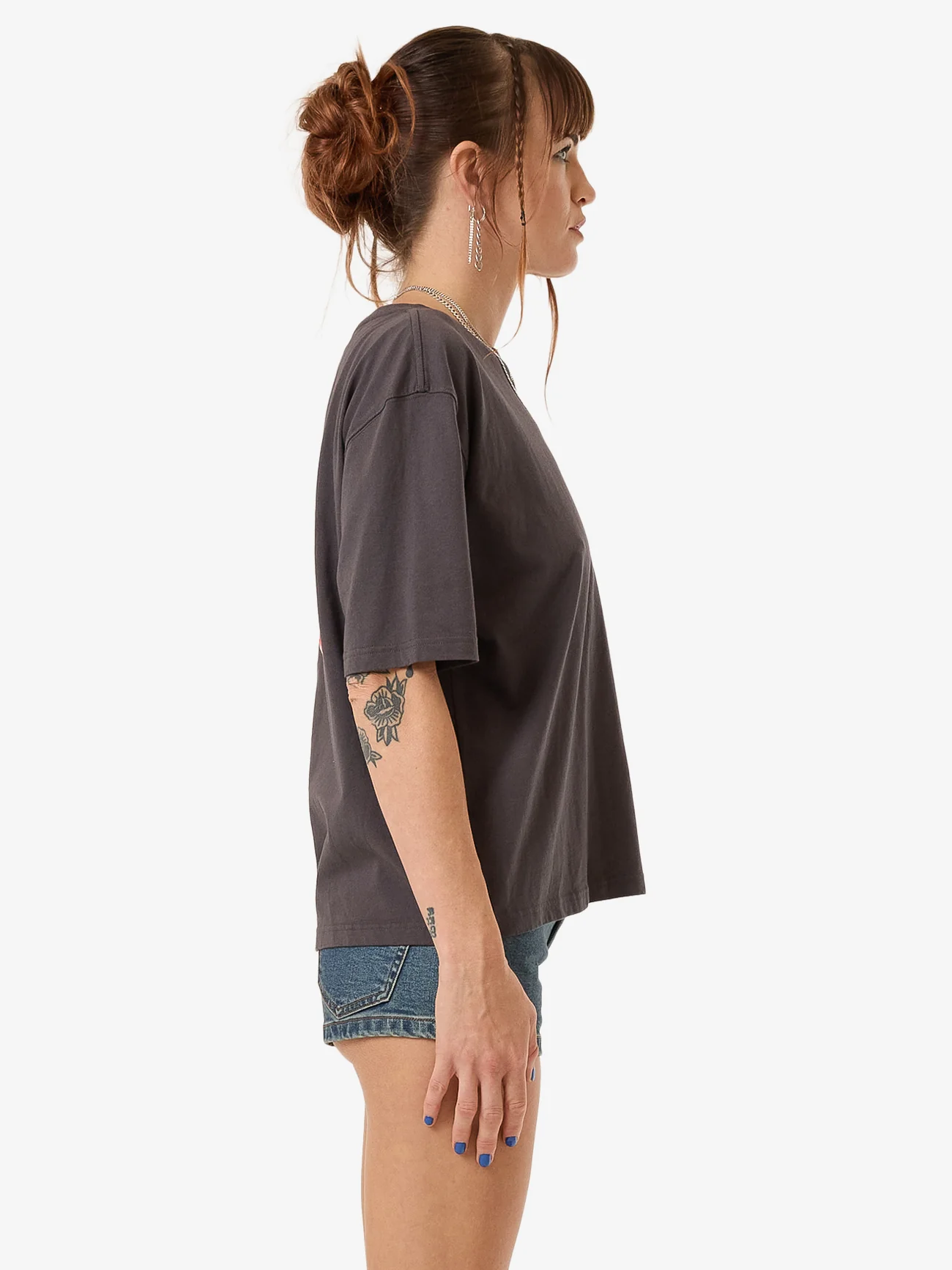 Cherio Regular Fit Tee - Worn Black - Image 4