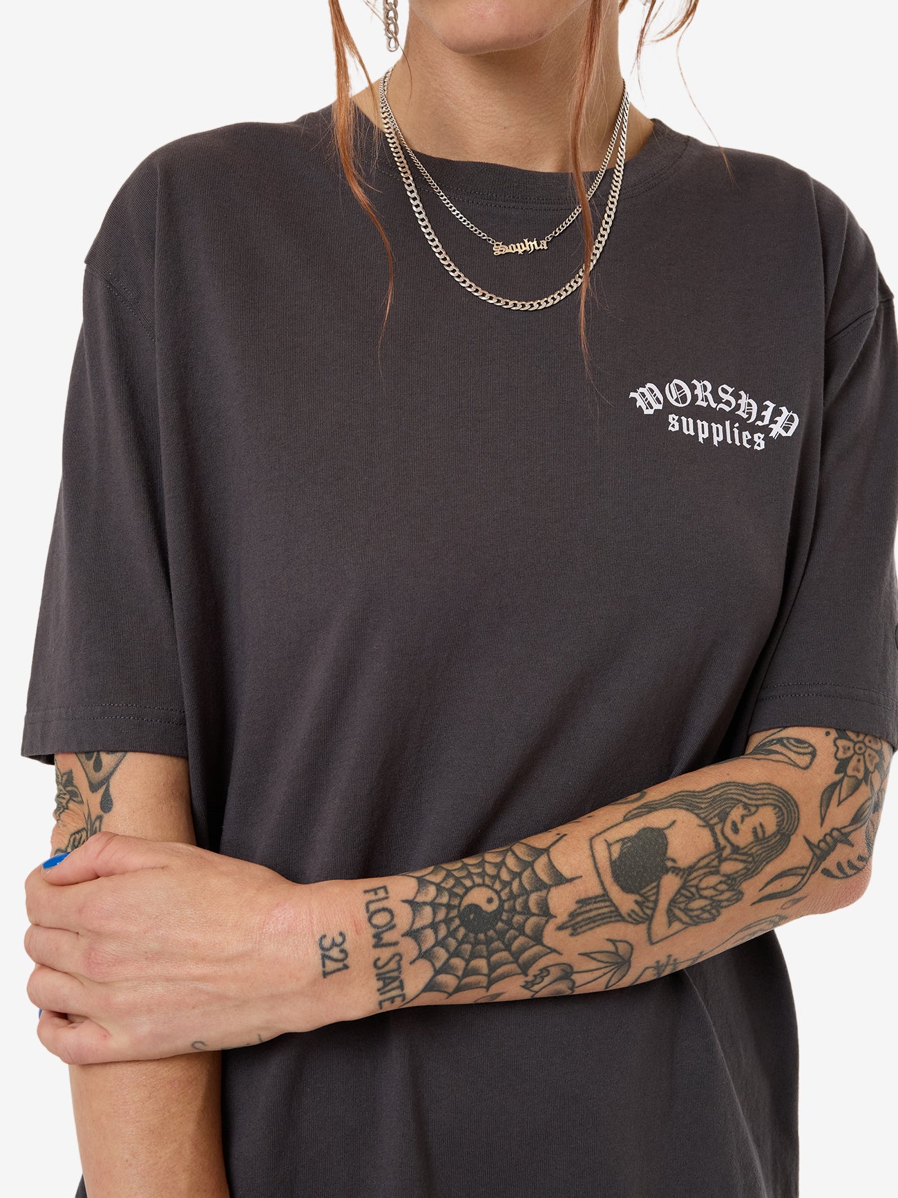 Cherio Regular Fit Tee - Worn Black - Image 6