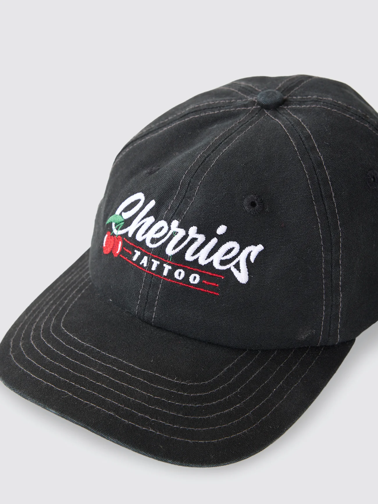 Cherries Tattoo Hat - Black - Image 8