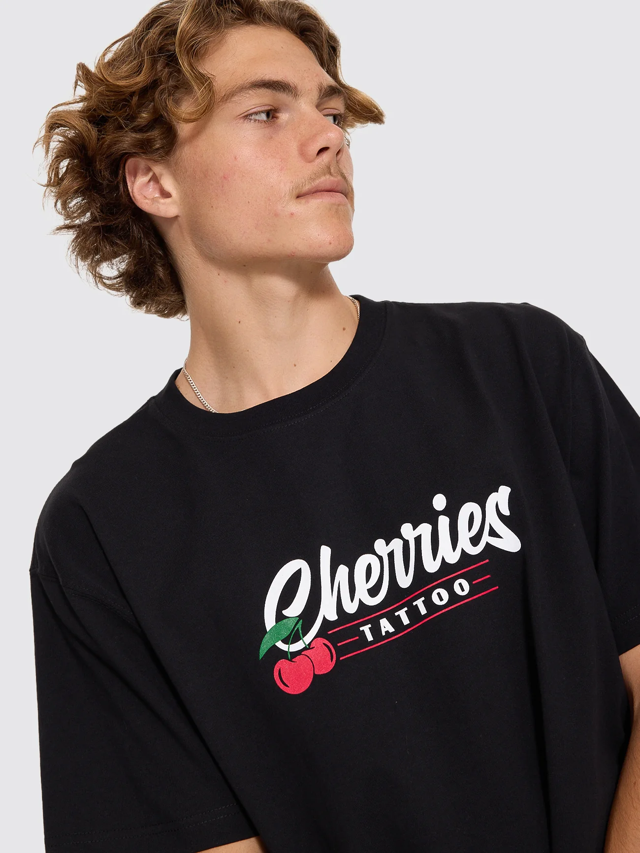 Cherries Tattoo Tee - Black - Image 3