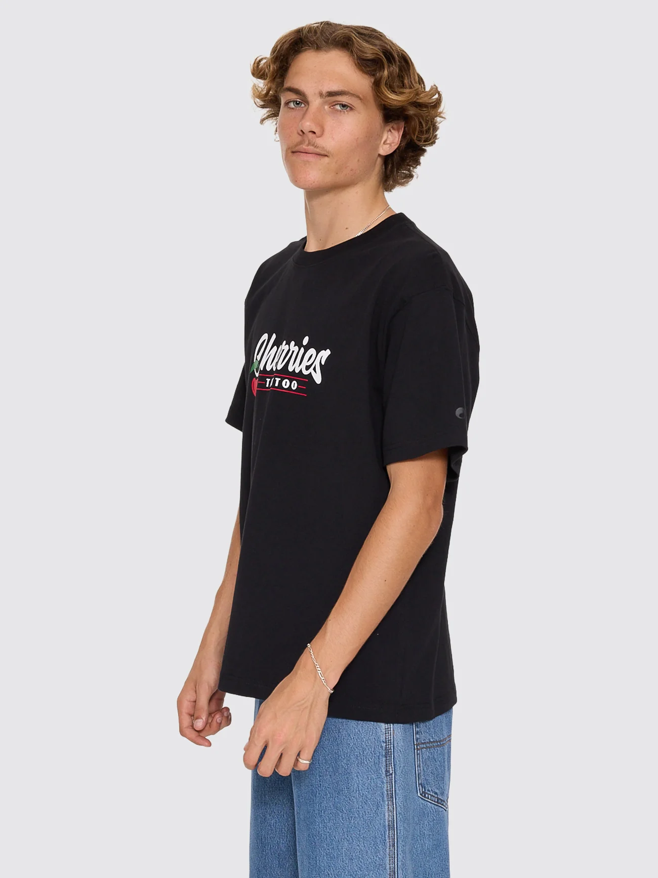Cherries Tattoo Tee - Black - Image 4