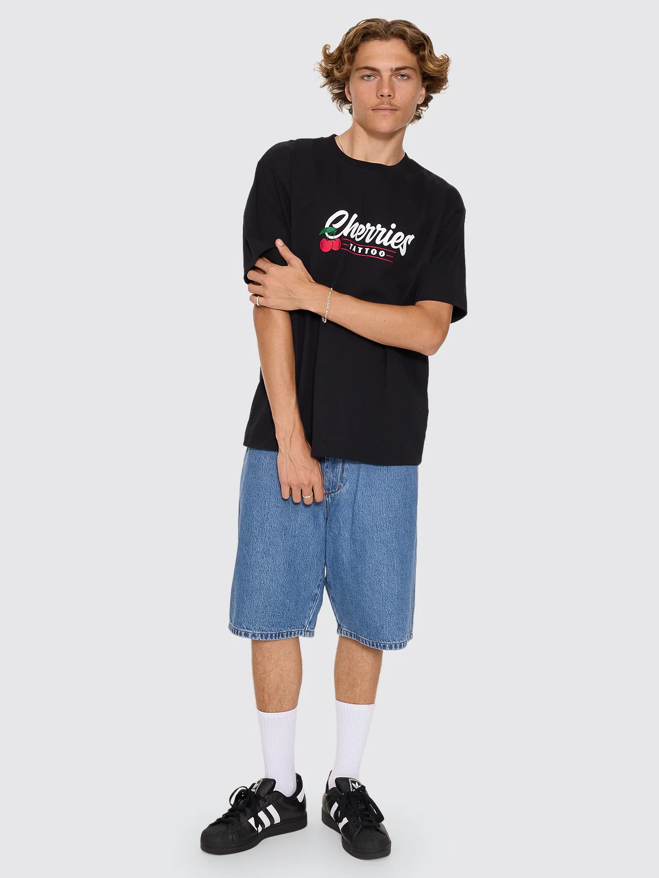 Cherries Tattoo Tee - Black - Image 7
