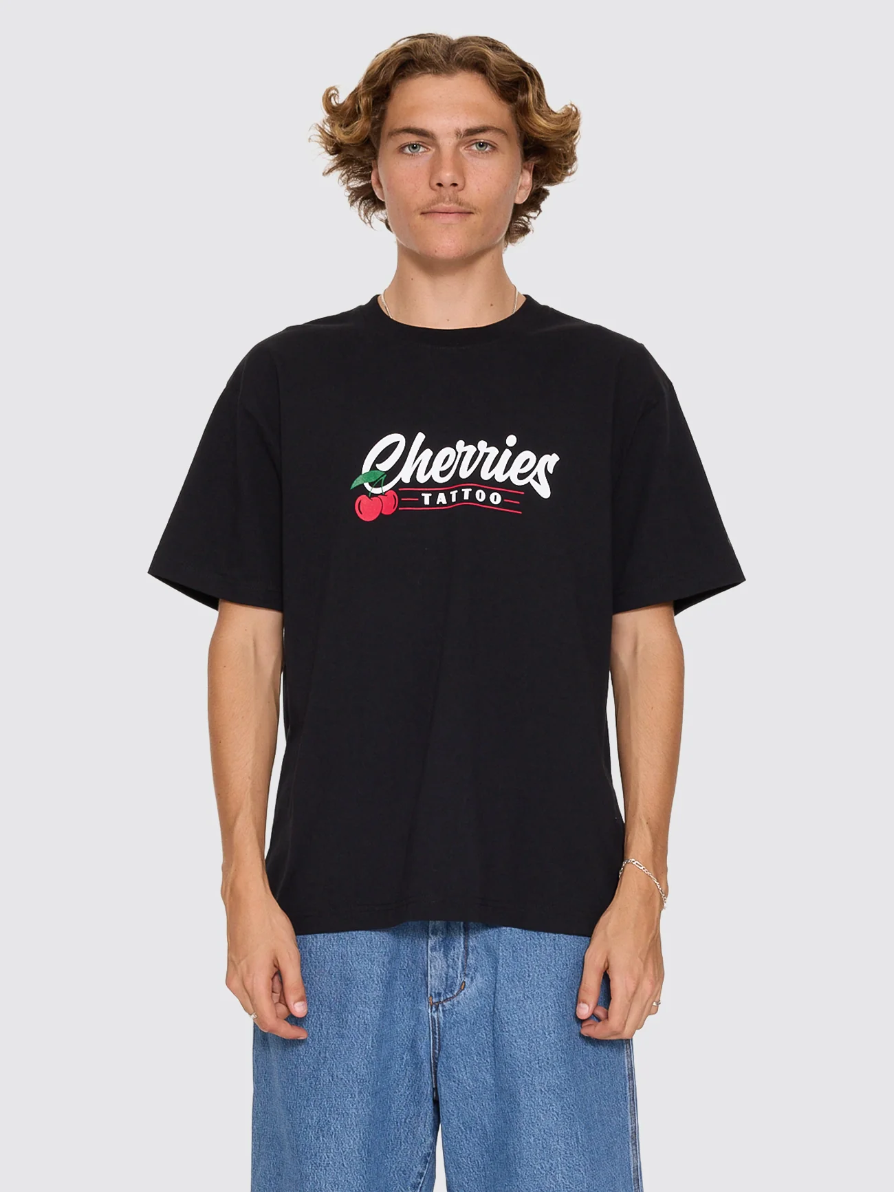 Cherries Tattoo Tee - Black - Image 8
