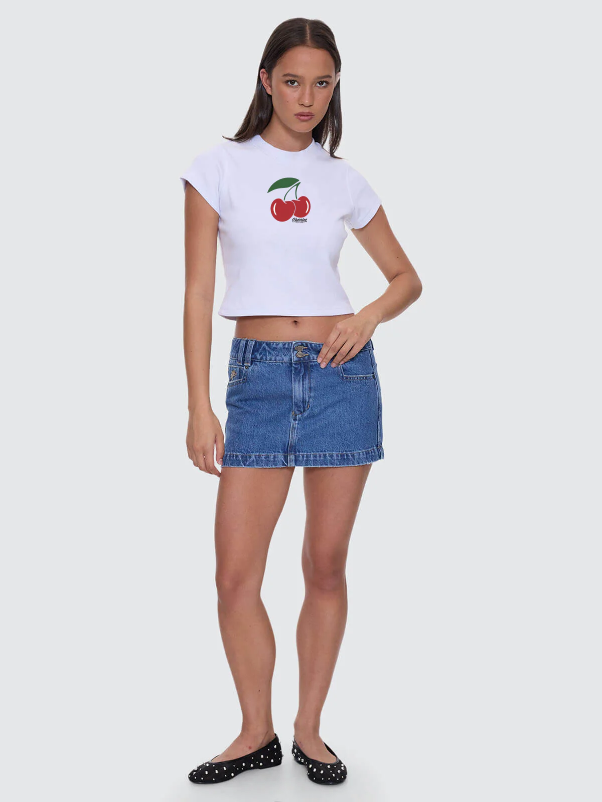 Cherries Tattoo Teeny Tee - White - Image 6